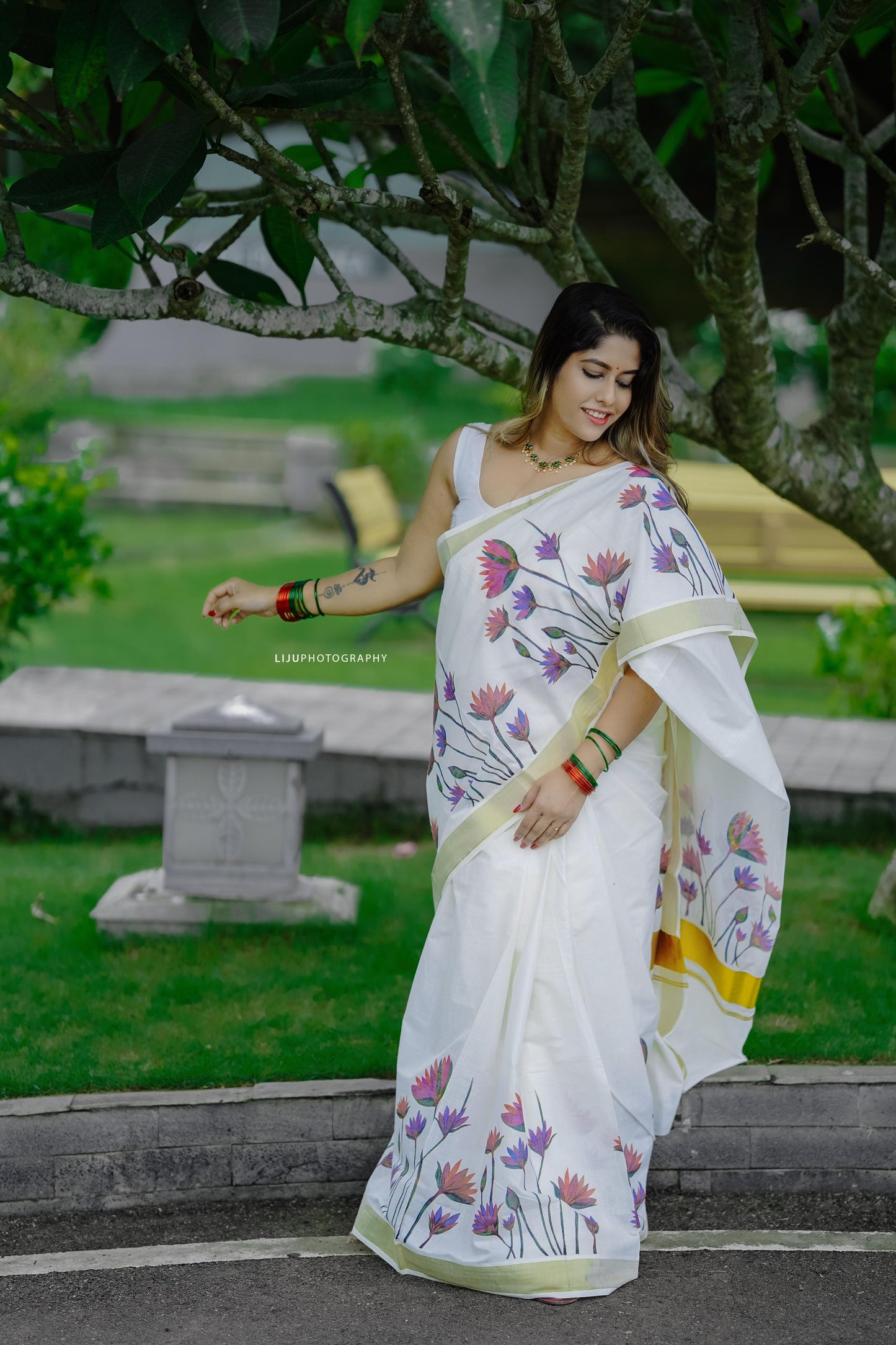 Lotus cotton saree