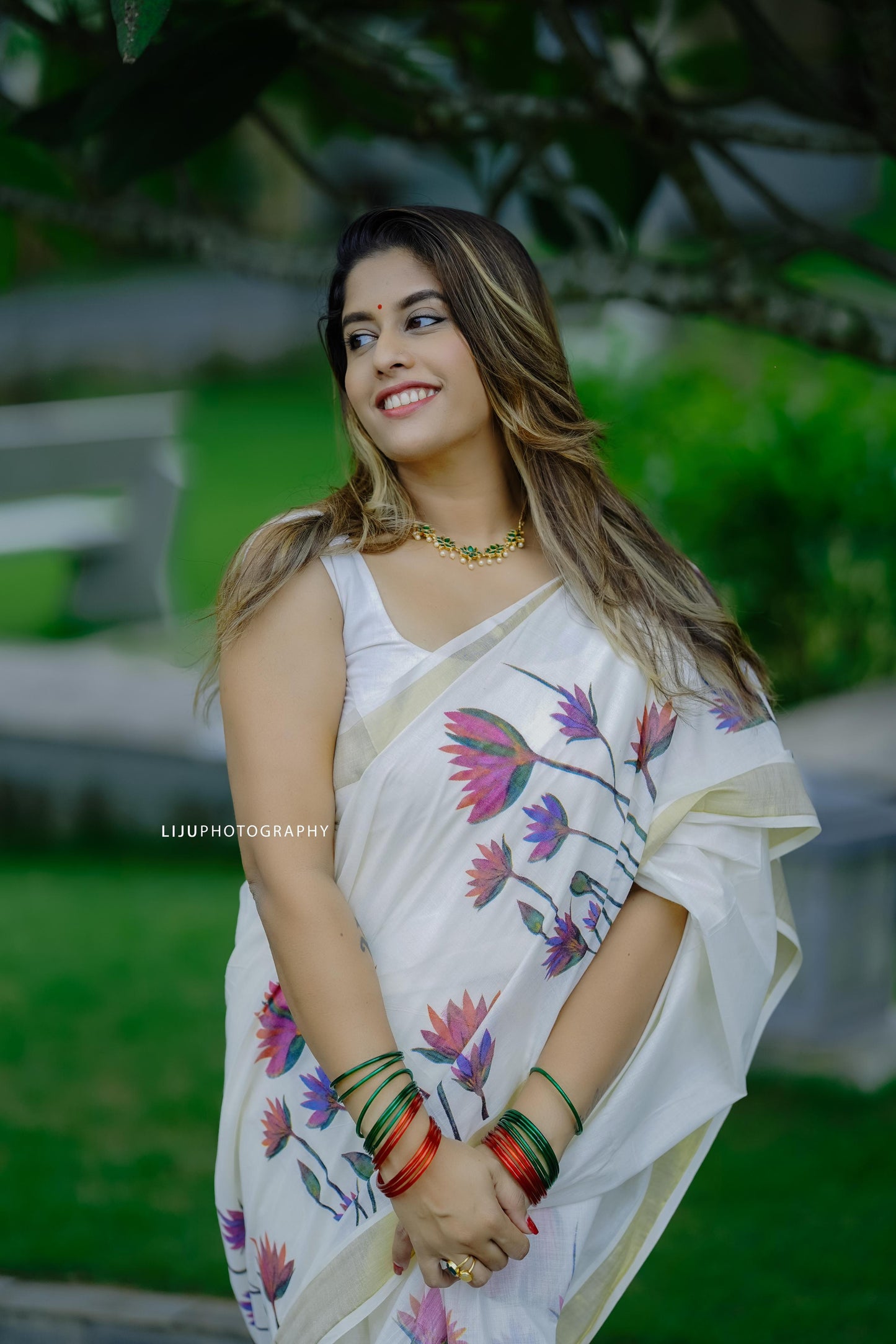 Lotus cotton saree