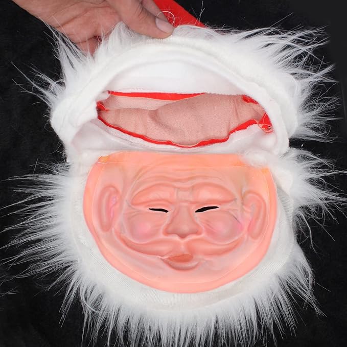 Baal Funny Santa Claus Face Mask for Kids and Adults Christmas Celebration (Red & White, Set of 2)