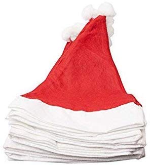 Arts Santa Claus Cap Merry Christmas Hat Cap for Christmas (Red & White, Pack of 2)