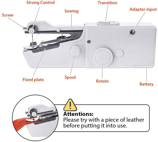 Handheld Sewing Machine, Sewing Machines Portable Mini Manual Sewing Machine Handy Needlework Tool Mini Sewer Machine Hand Stitcher Sewing Machine