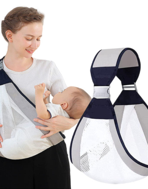 Baby Sling Carrier Adjustable Baby Holder Carrier Baby Half Wrapped Sling Hip Carrier Breathable Cotton Mesh Fabric for Newborn