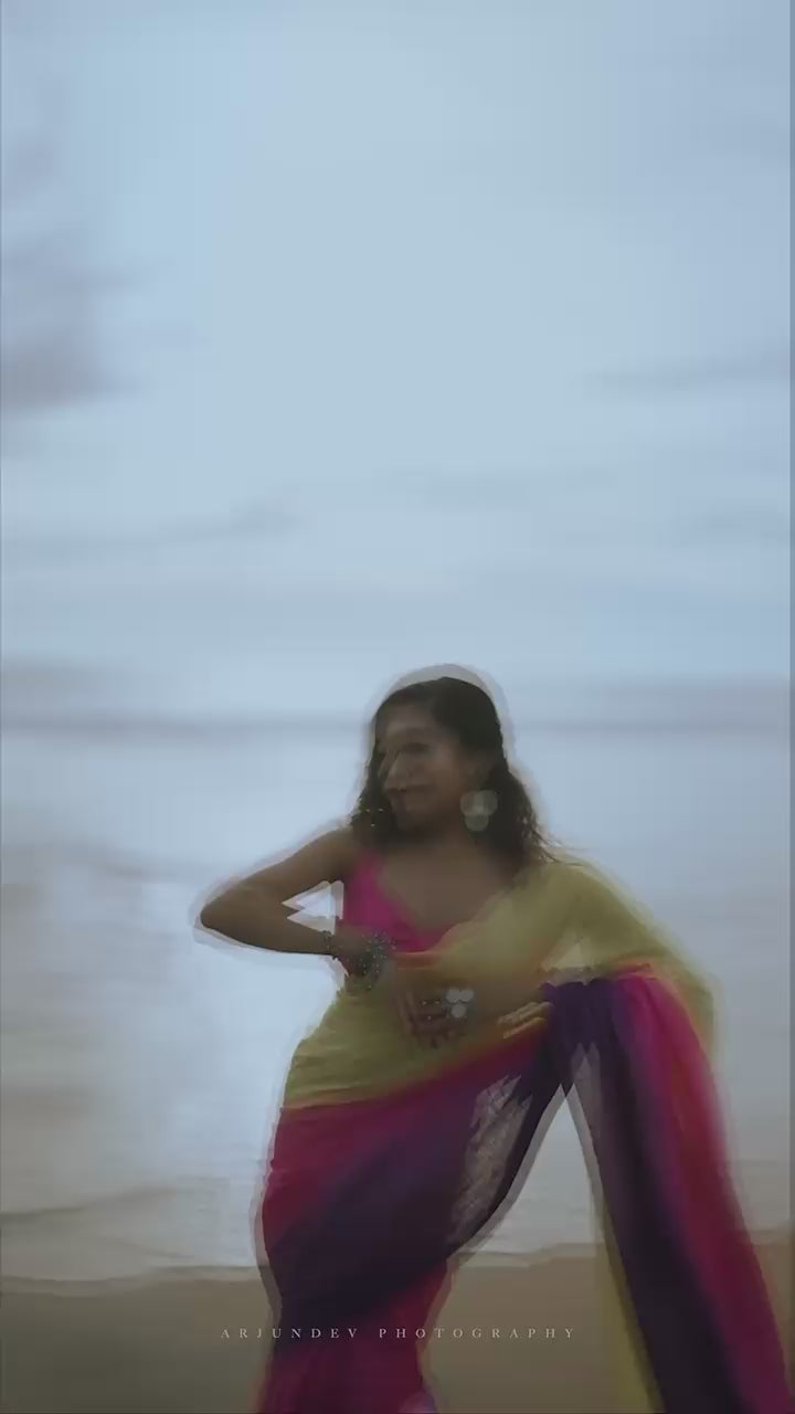 tye and dye borderless pure cotton saree