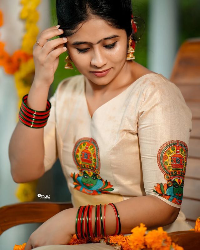 Big kathakali pattu pavada golden tissue unstiched material