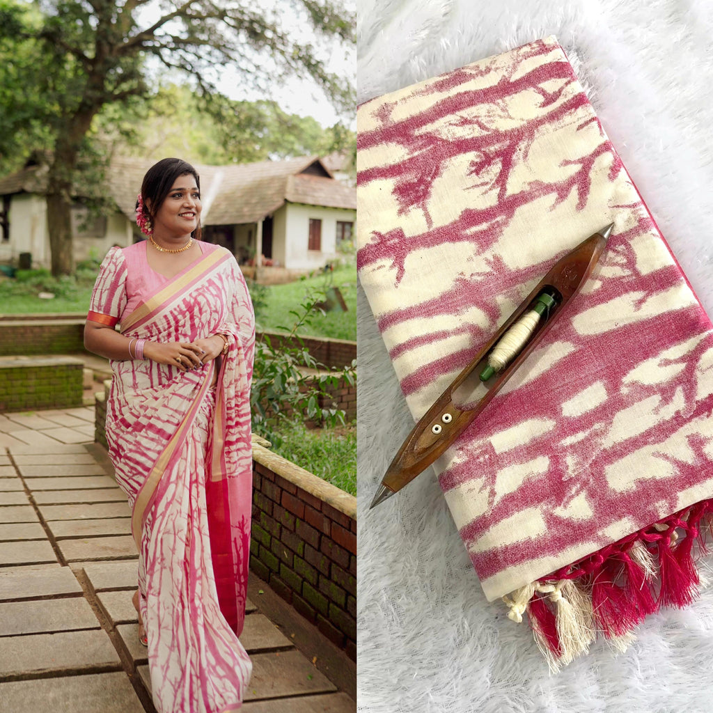 Bamboo Premium cotton saree with tussels