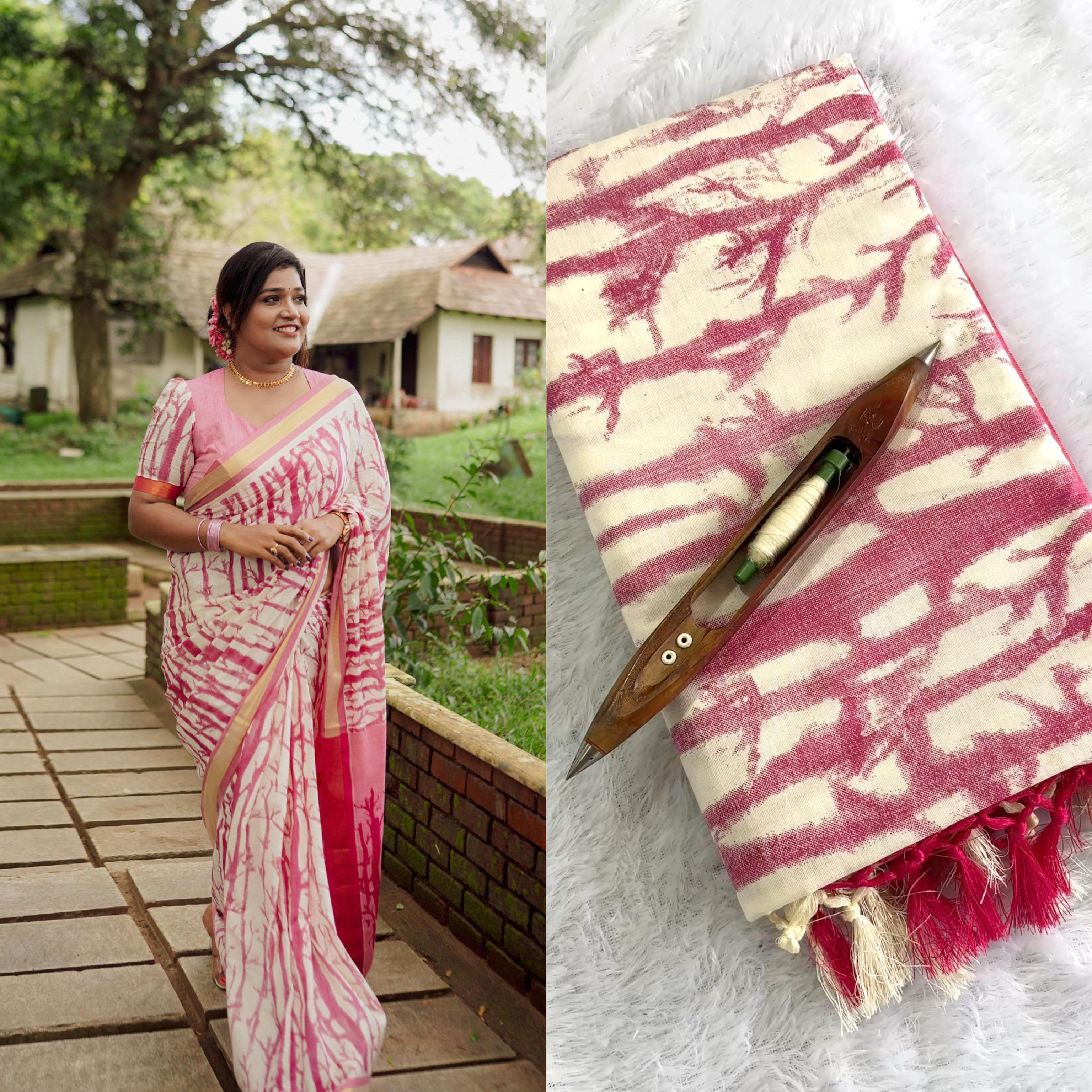 Bamboo Premium cotton saree with tussels