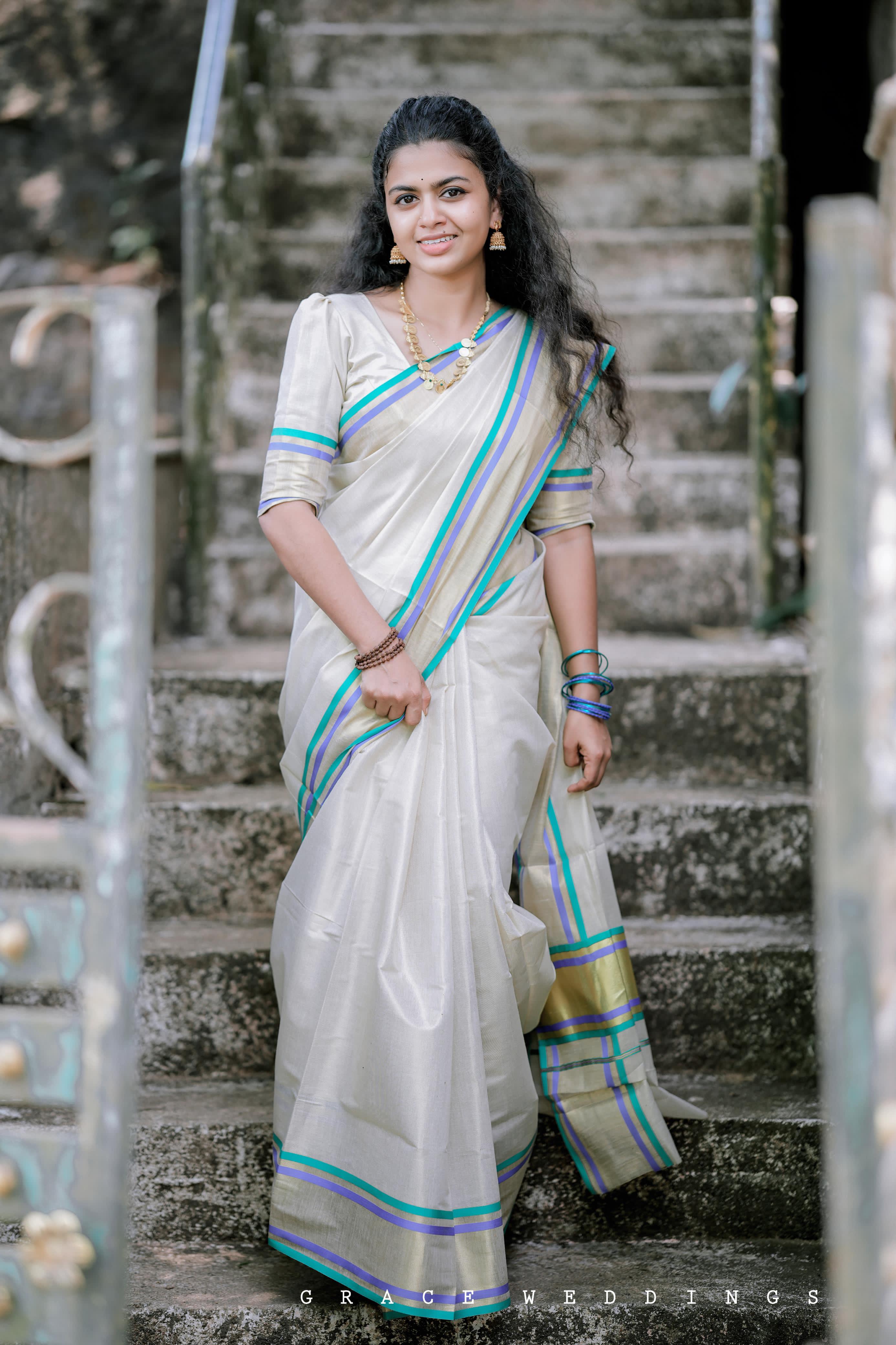 Multicolour handloom replica saree