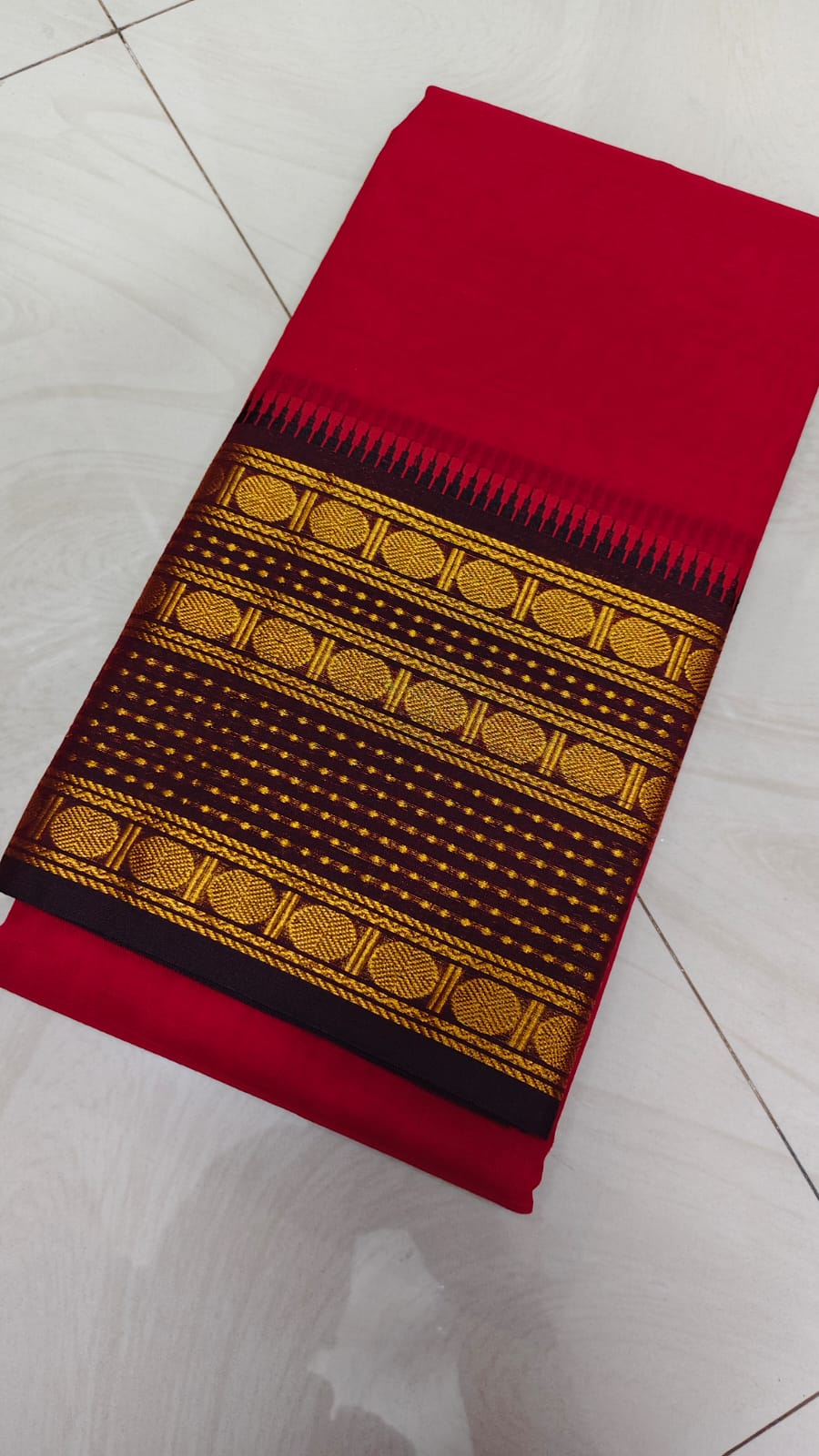 RudraVaibhavam - Tradtional Rudhraksham Border Retta Petta Cotton Saree