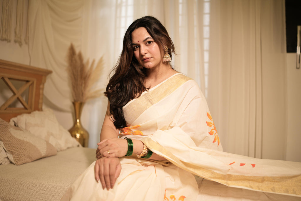 Cotton sunflower saree