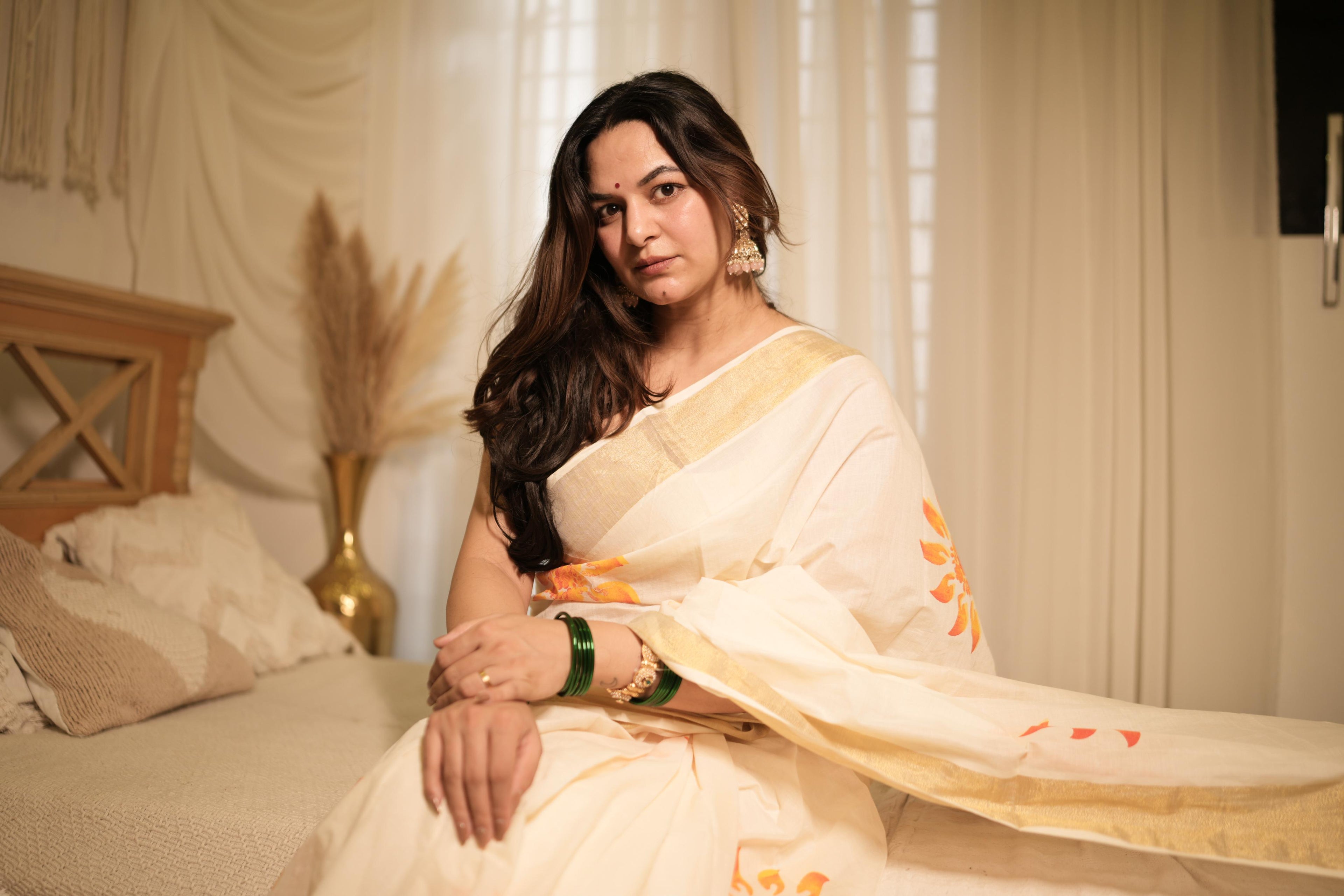 Cotton sunflower saree