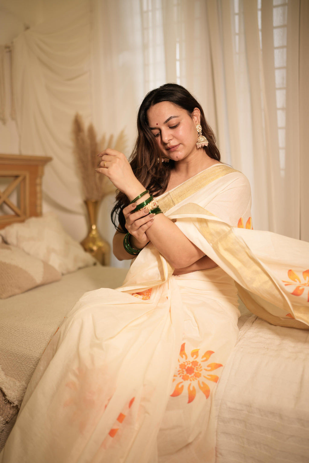 Cotton sunflower saree