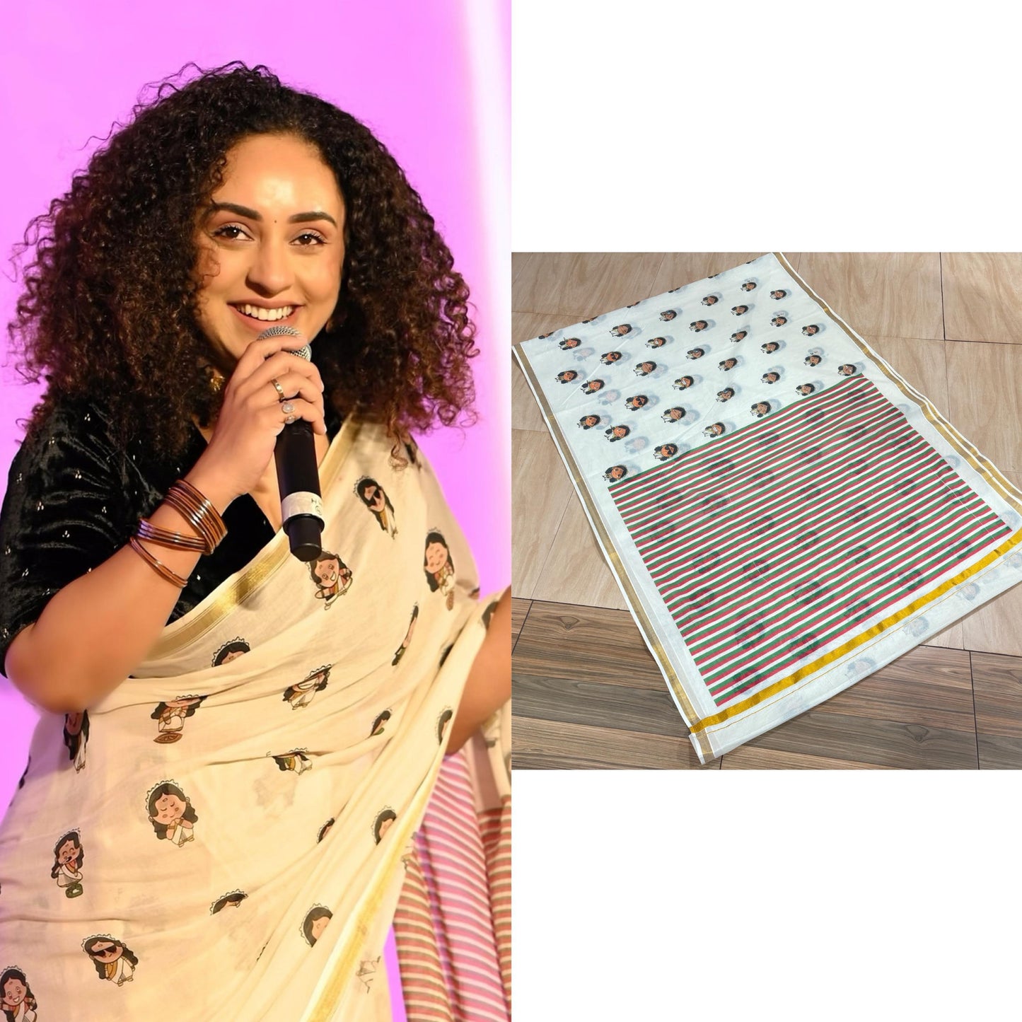 Peraly maany inspired doodle cotton saree