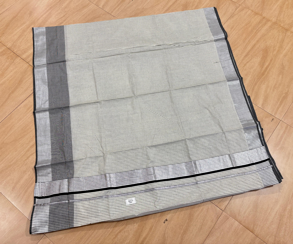 Black and silver lines saree