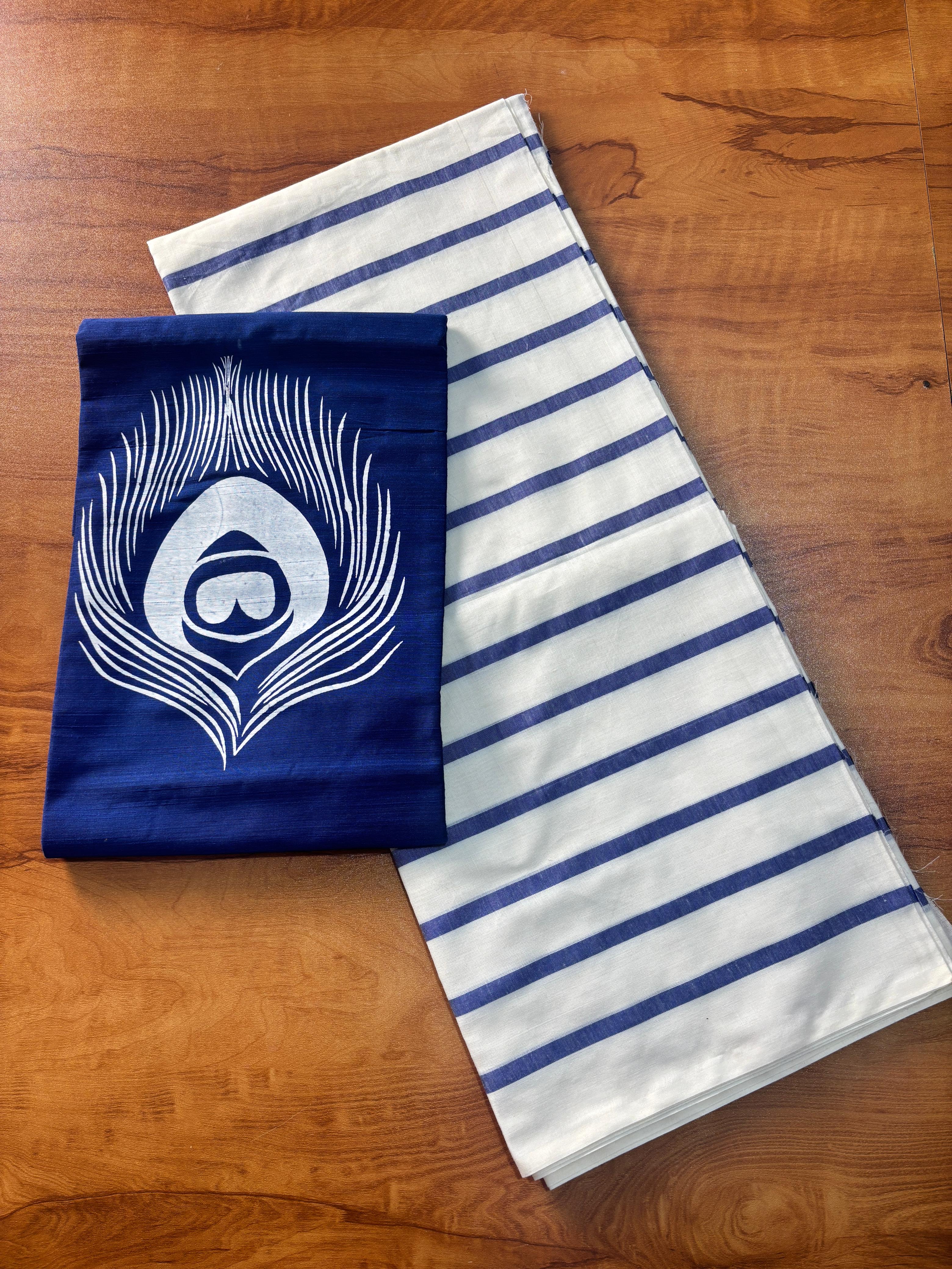 Myilpeeli lines Pattu Pavada Unsitiched