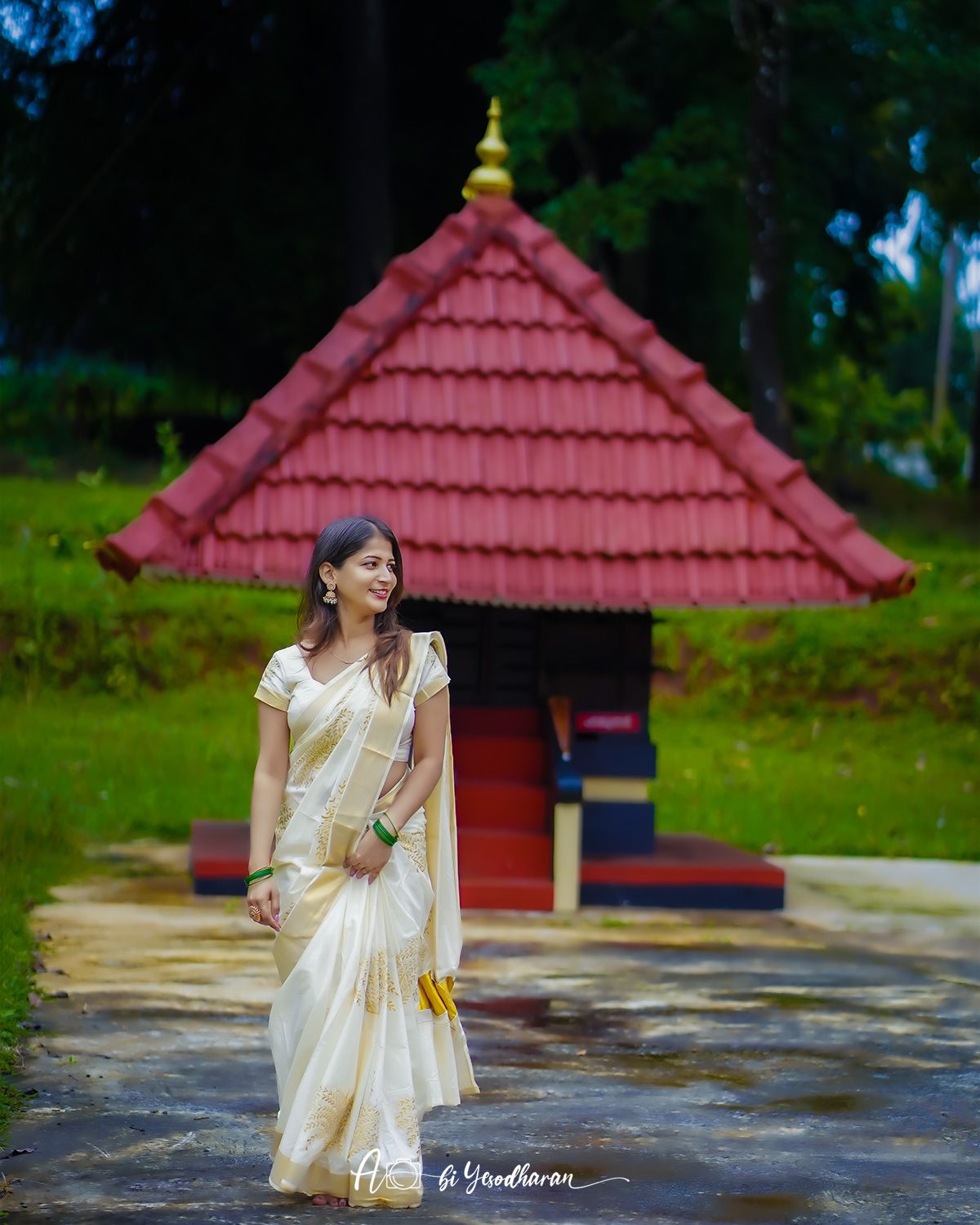 Nelkathir embroiderd cotton saree