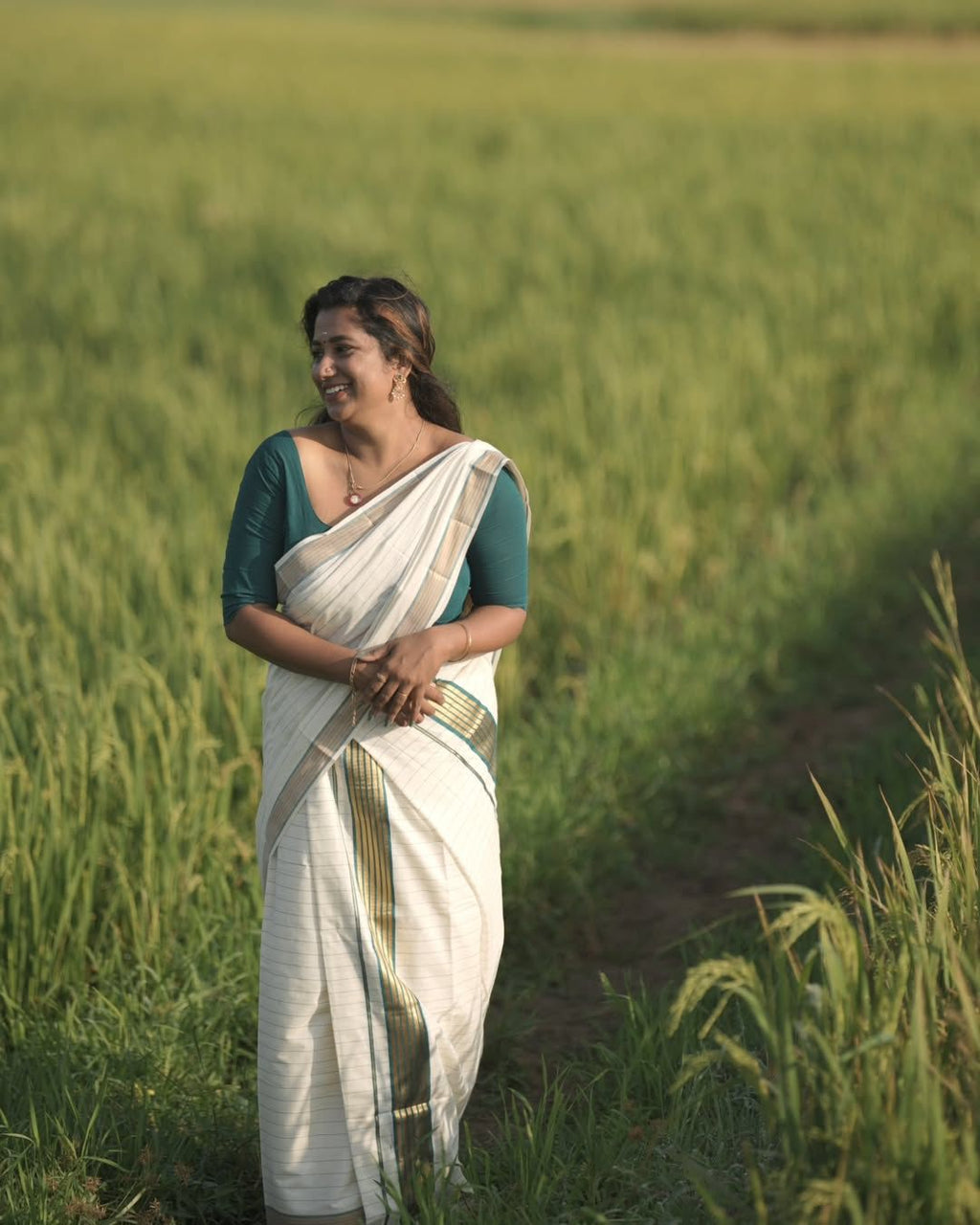 Colour fancy check set mundu 2.80