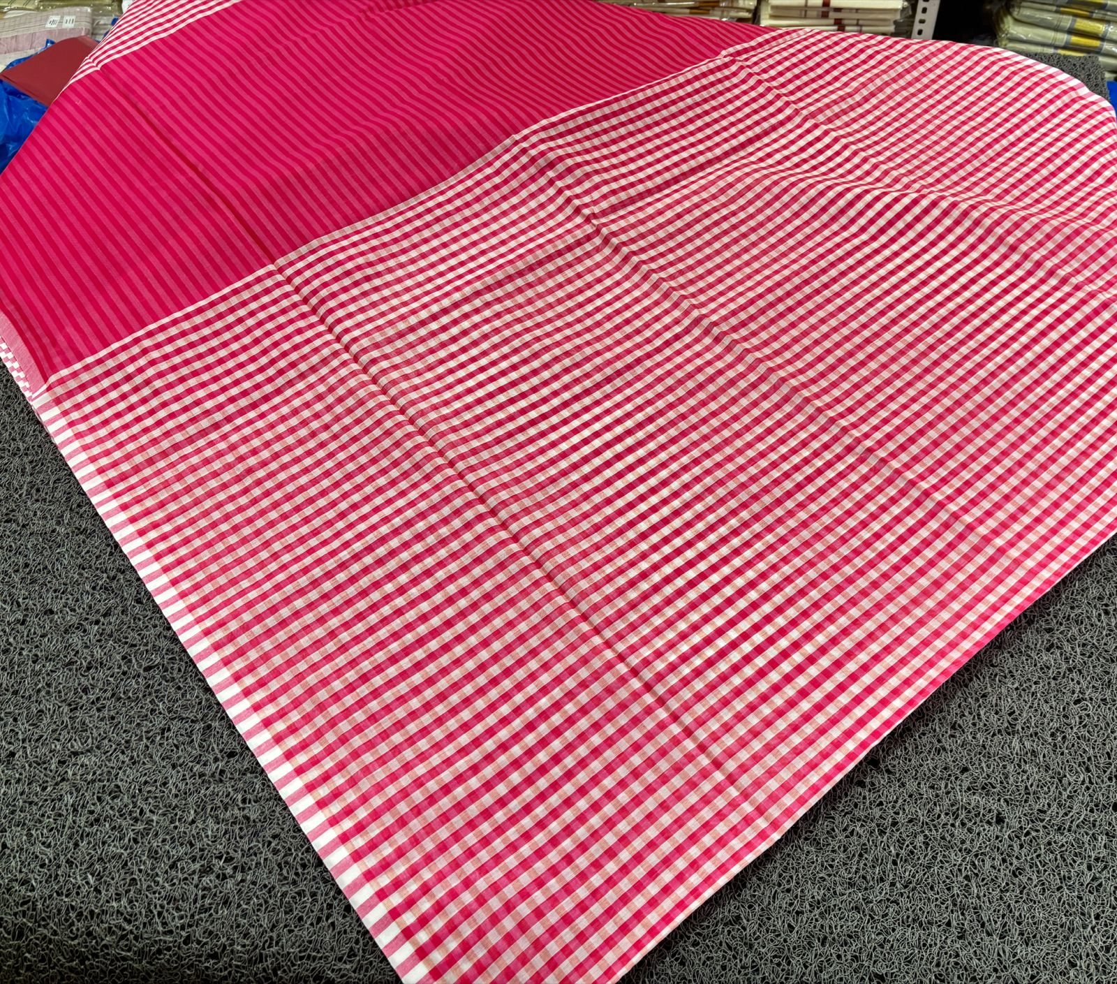 Nayanthara pink checked saree