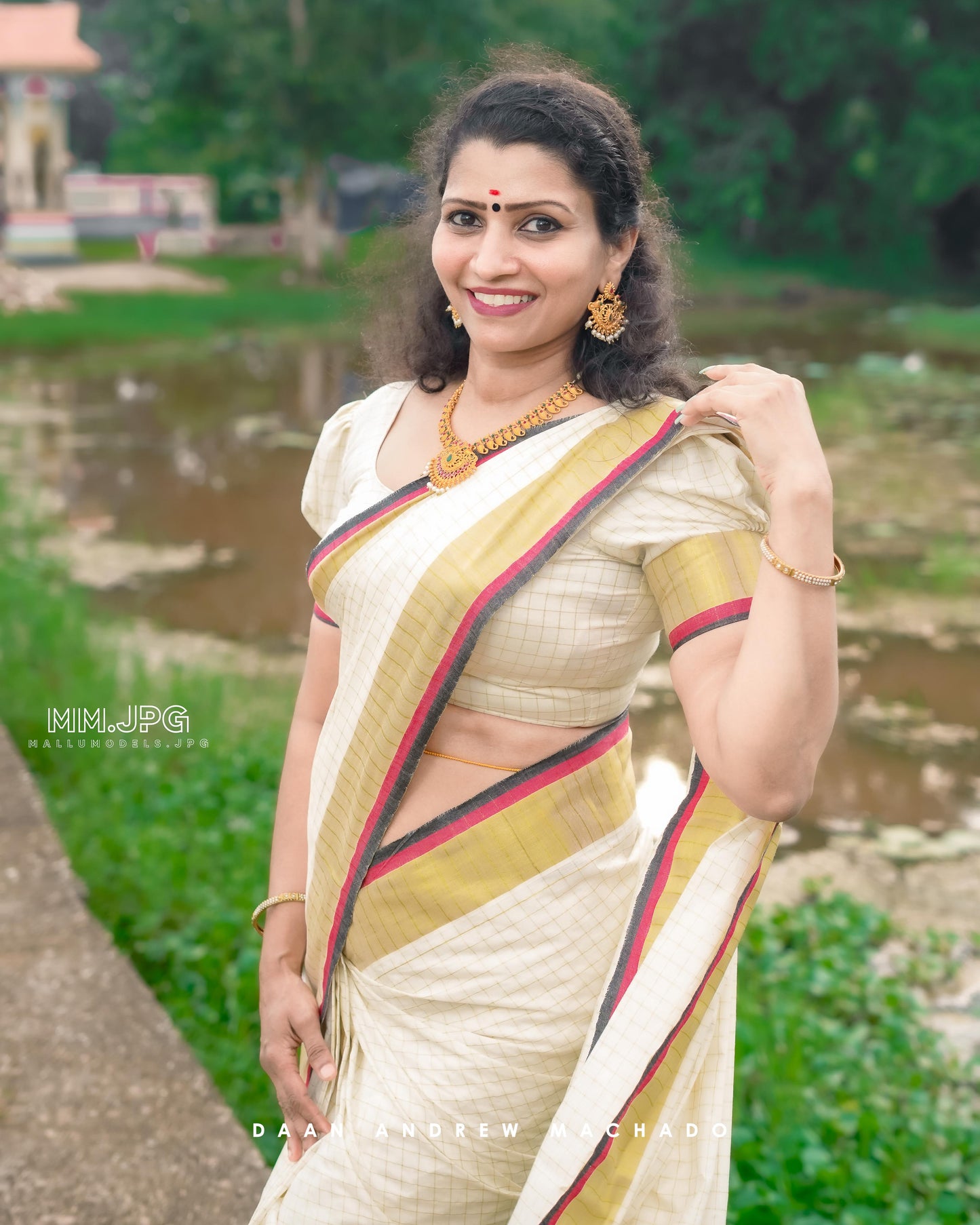 Premium check color border saree handloom replica