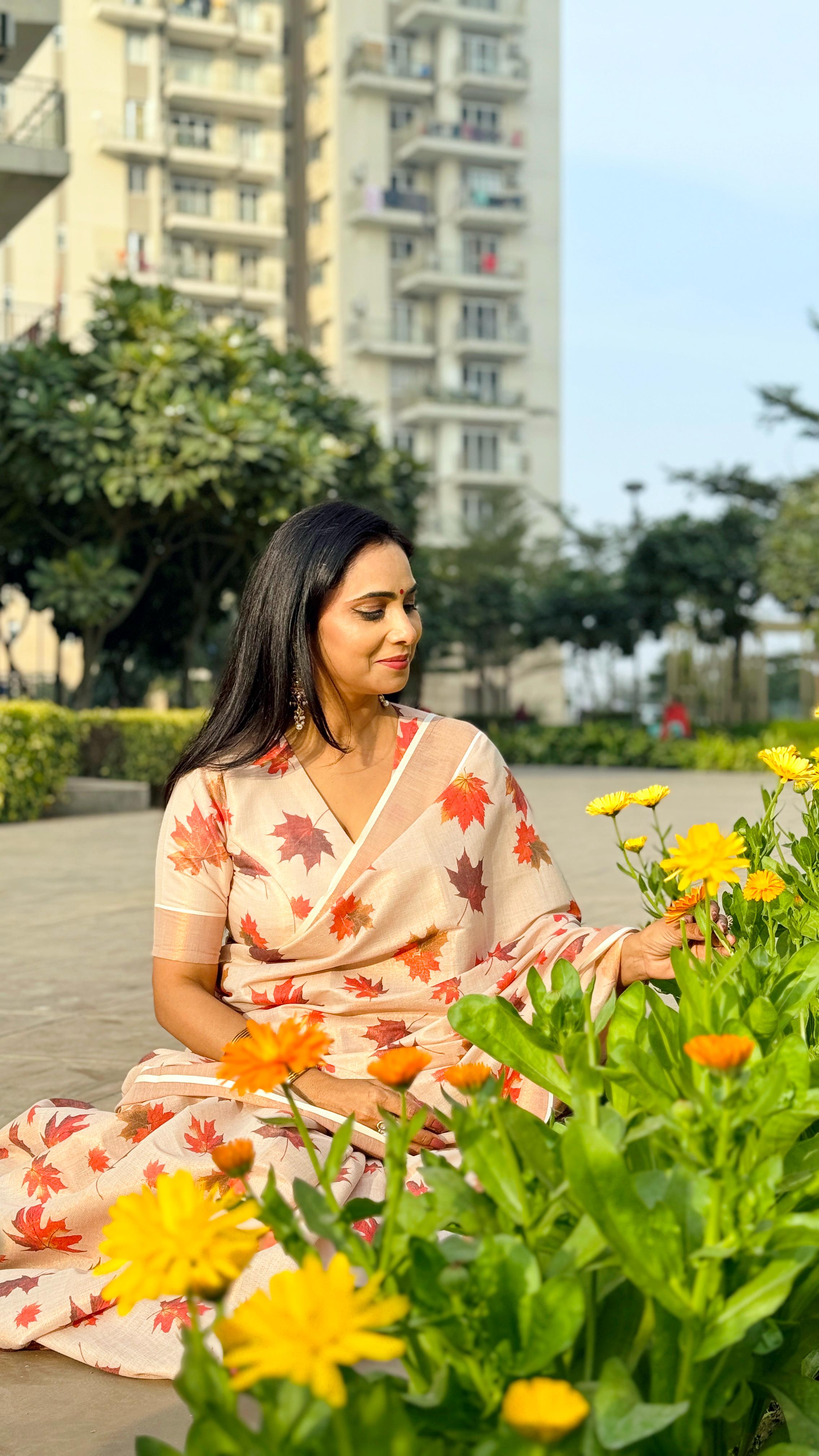 Maple digital print copper tissue