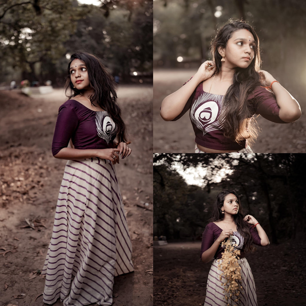 Myilpeeli lines Pattu Pavada Unsitiched