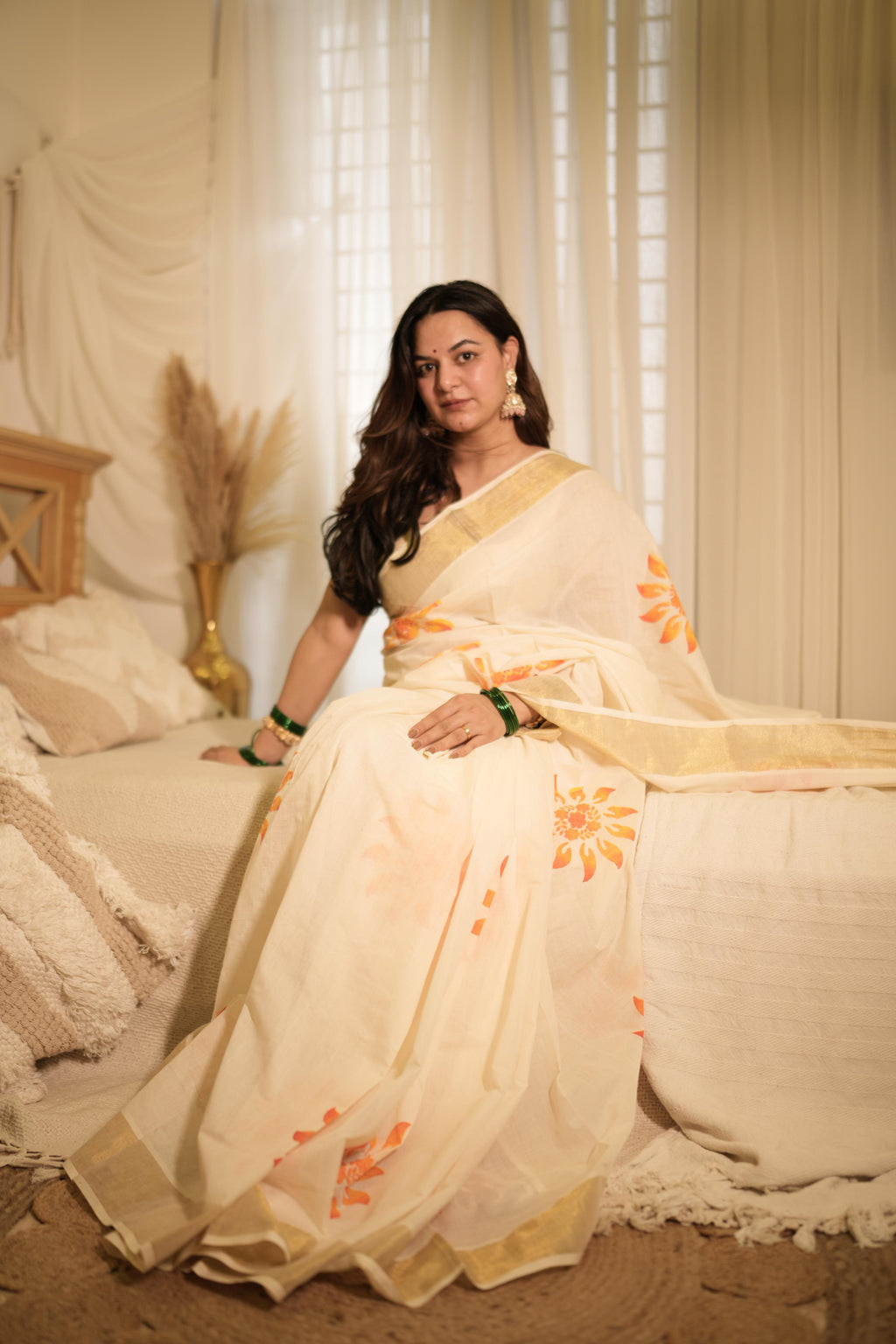 Cotton sunflower saree