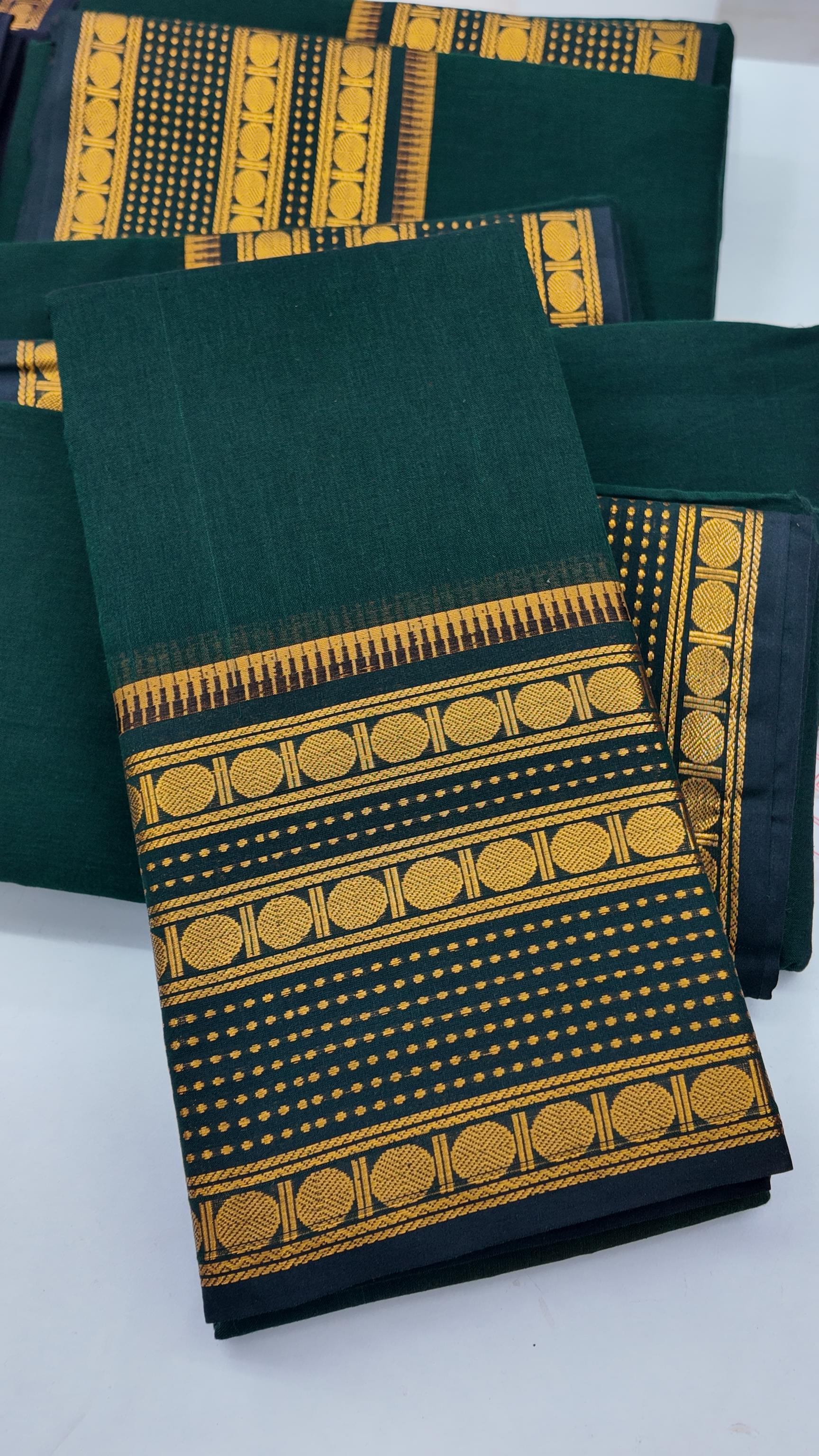 RudraVaibhavam - Tradtional Rudhraksham Border Retta Petta Cotton Saree