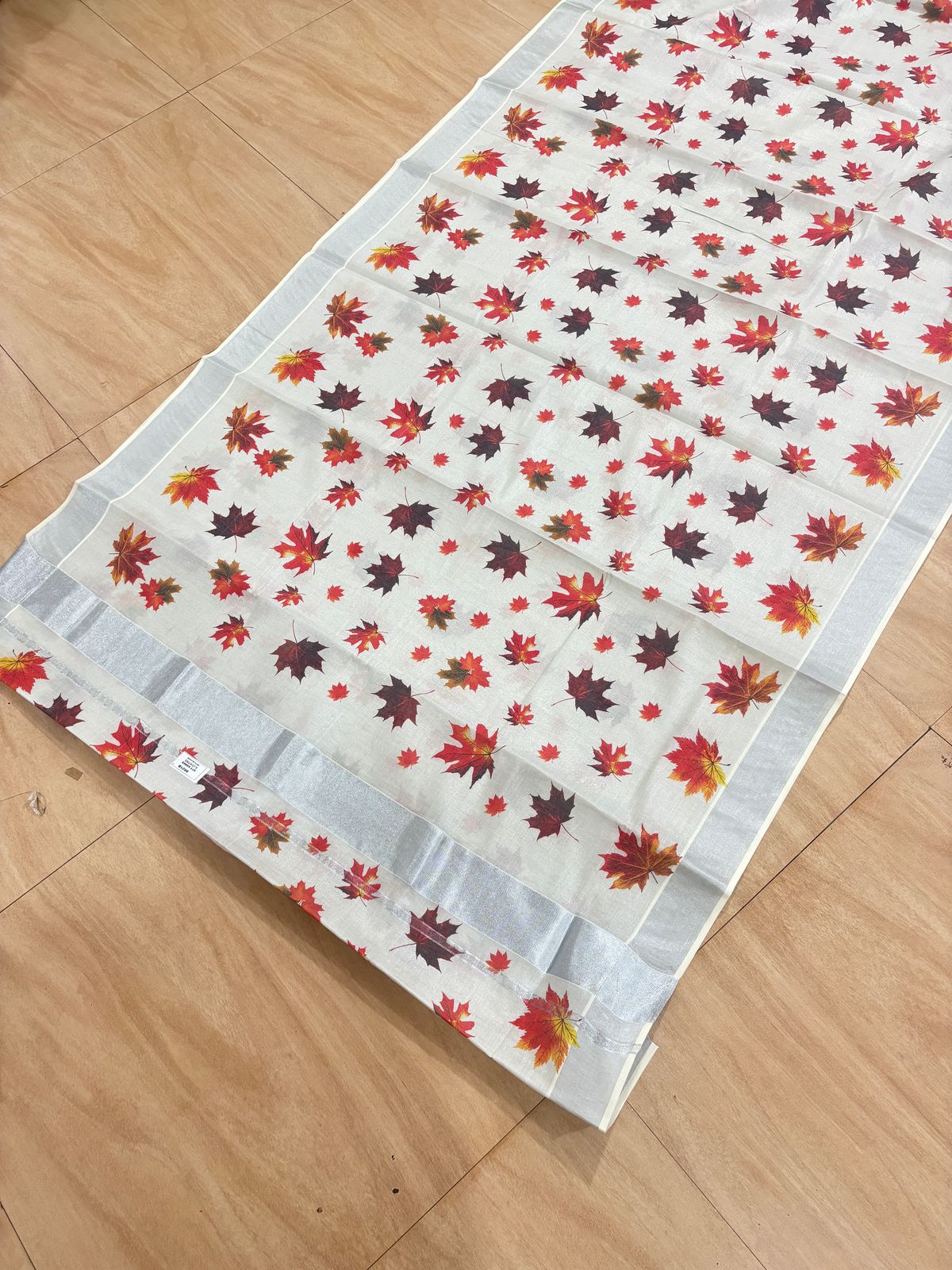 Maple digital print silver tissue