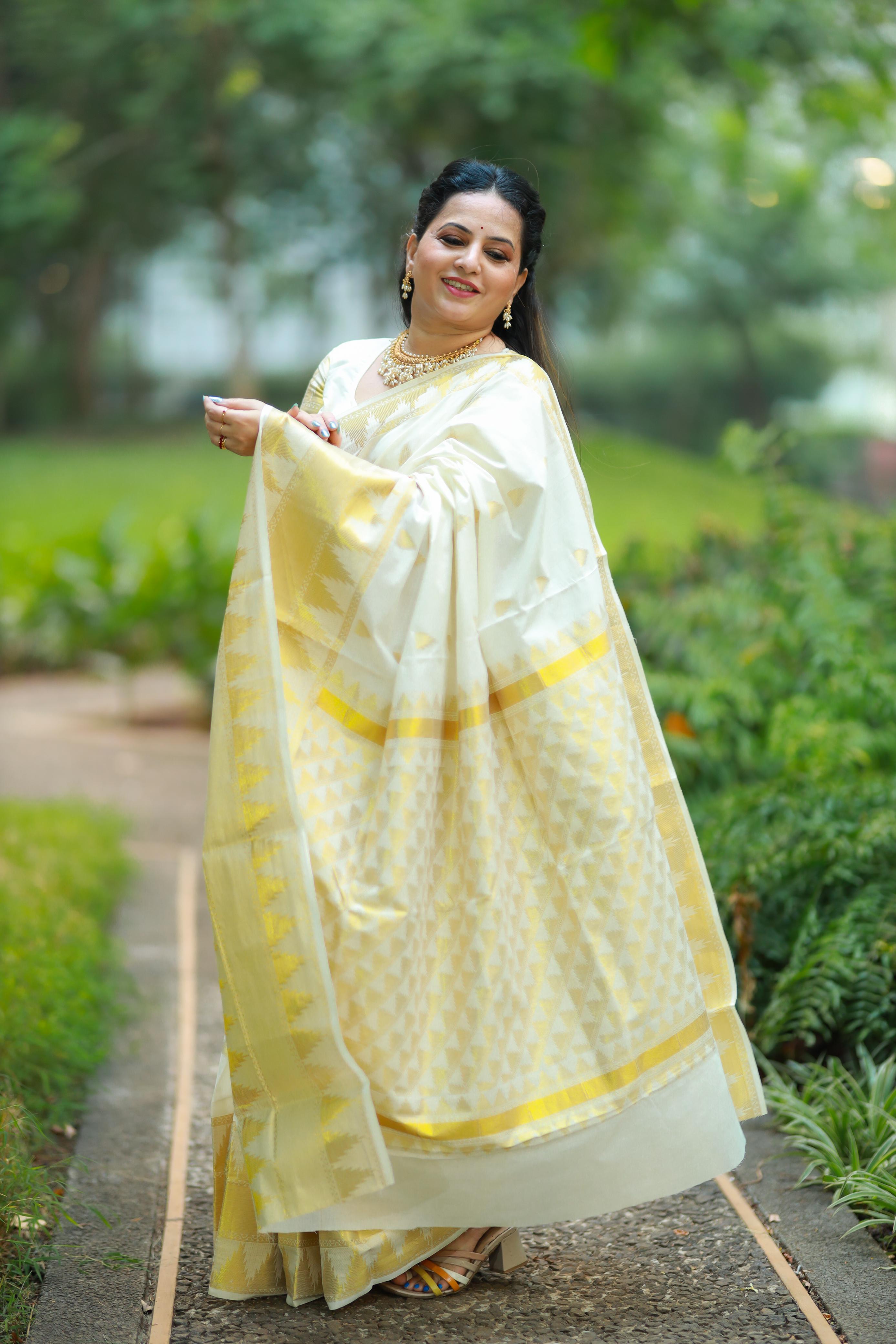 Avani cotton full heavy weave handloom replica saree