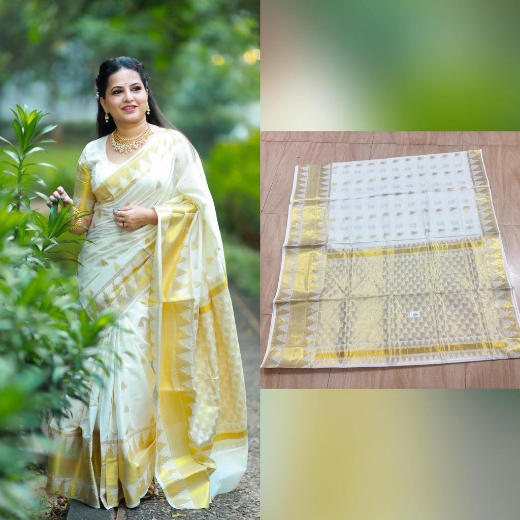 Avani cotton full heavy weave handloom replica saree