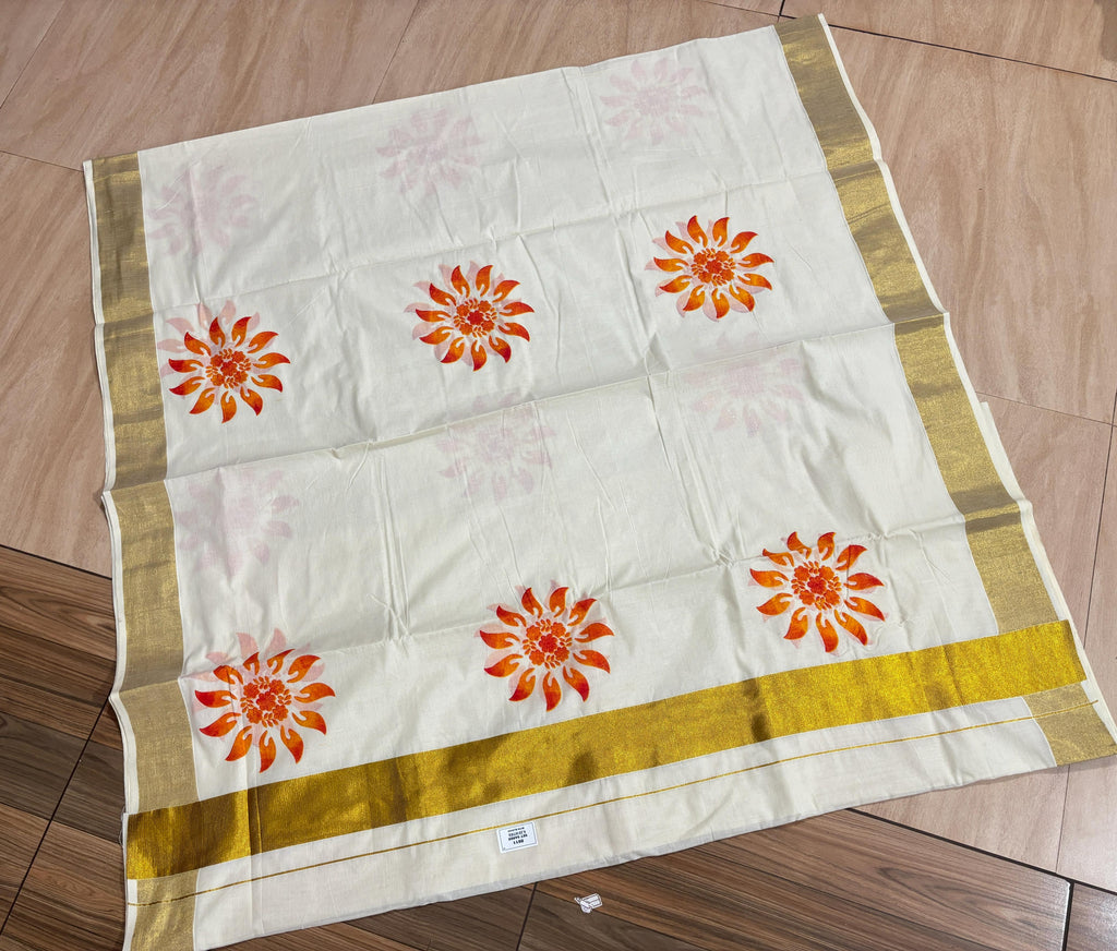 Cotton sunflower saree