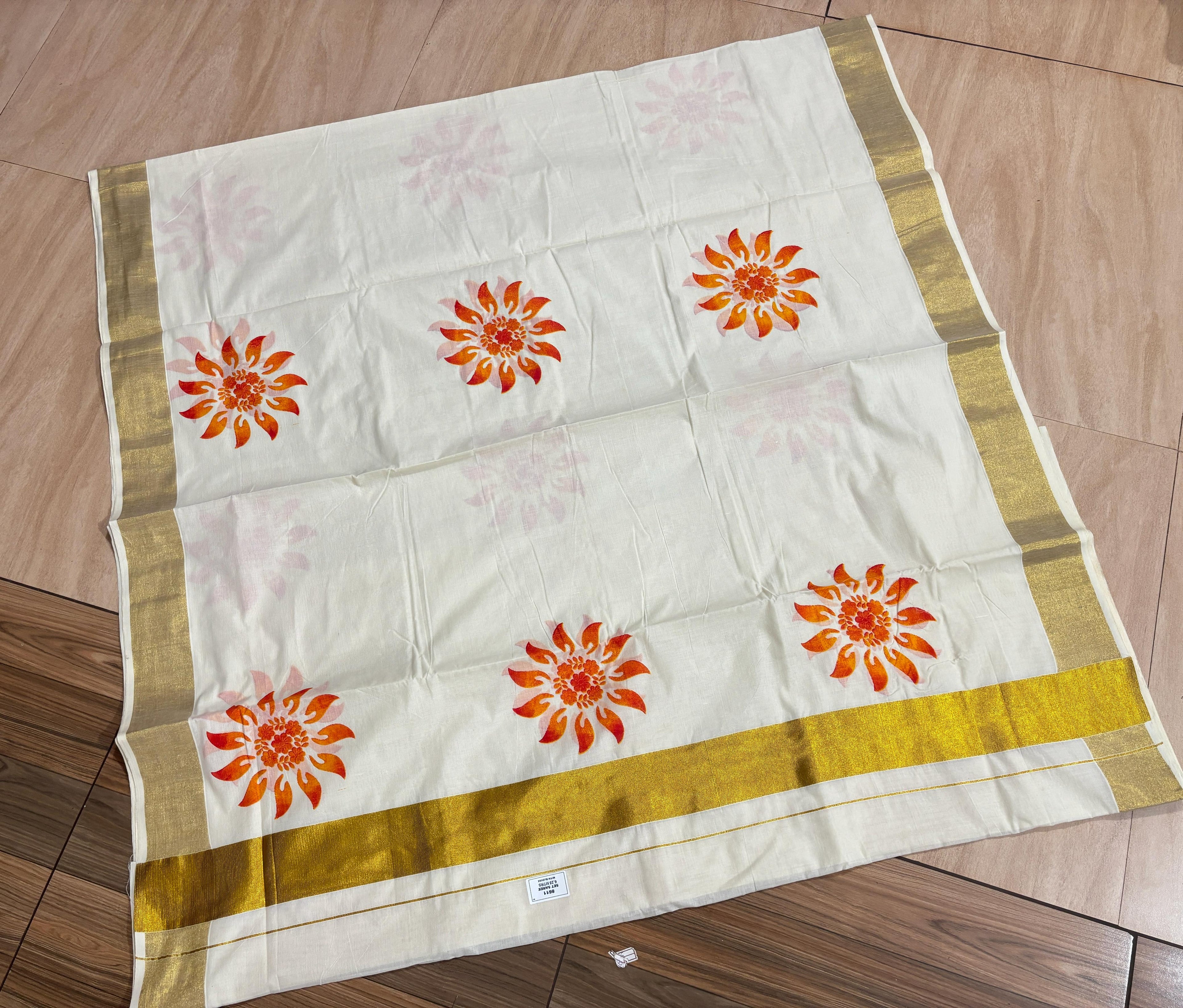 Cotton sunflower saree