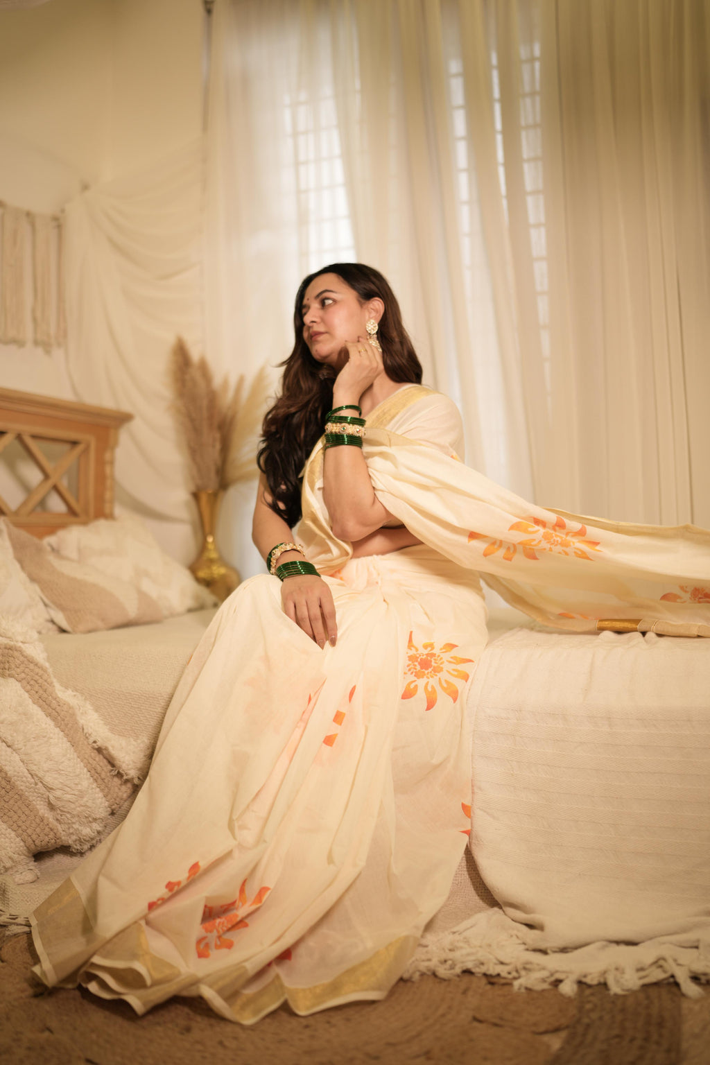 Cotton sunflower saree