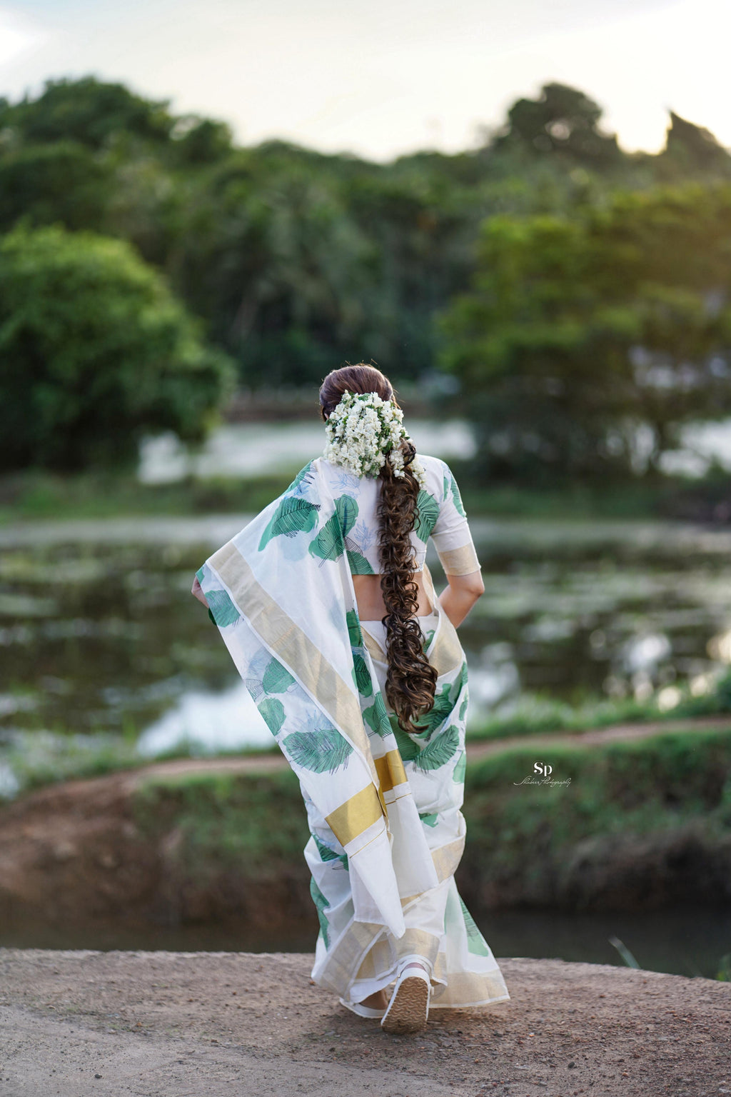 Green leaf saree