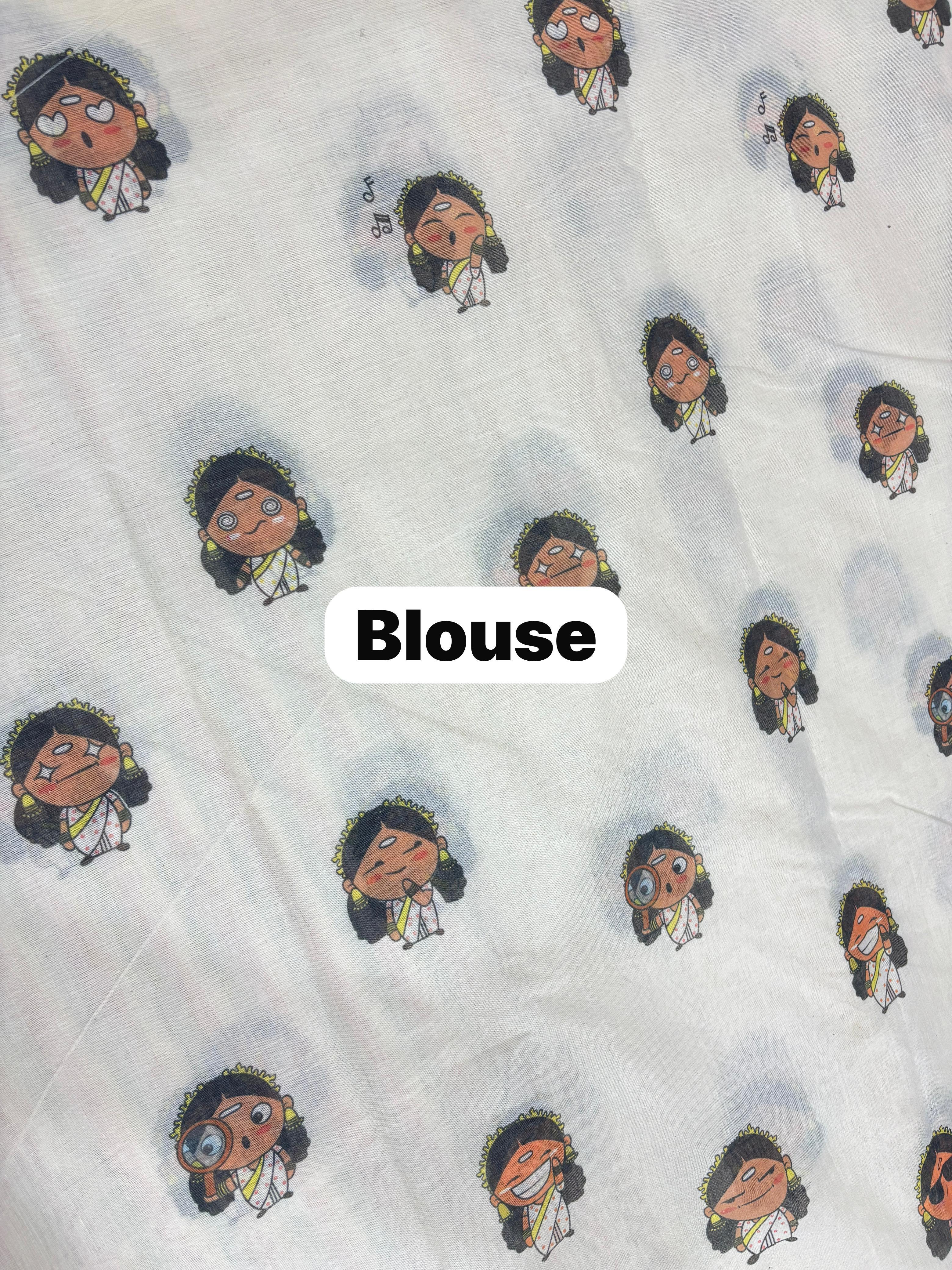 Peraly maany inspired doodle cotton saree