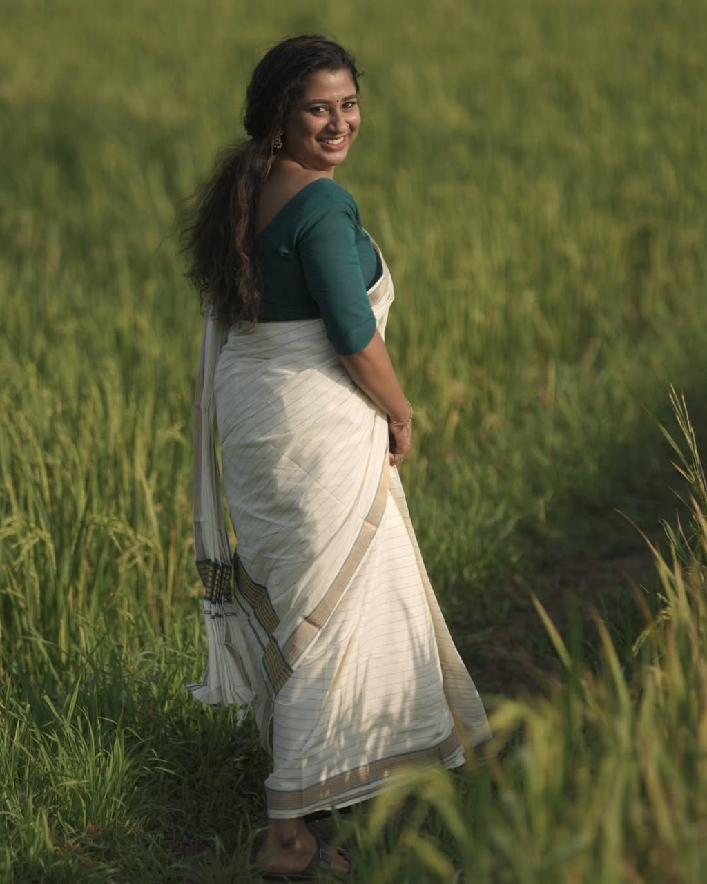 Colour fancy check set mundu 2.80