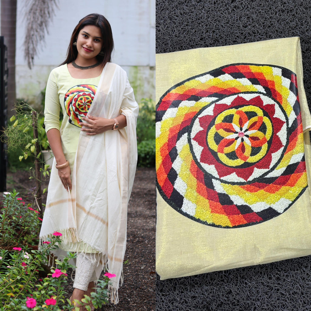 Athapookalam golden tissue full set material