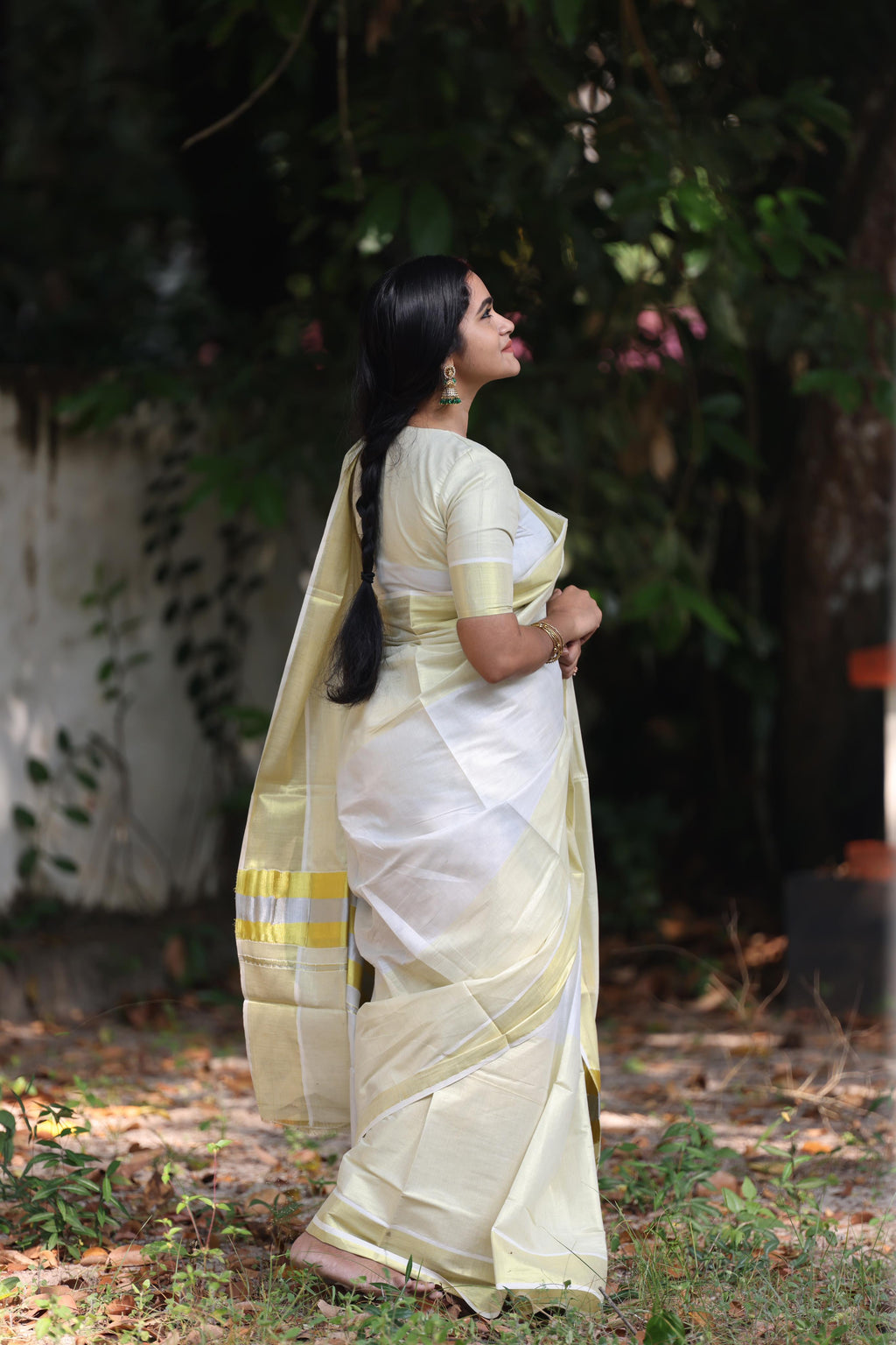 3 layer golden and silver tissue saree