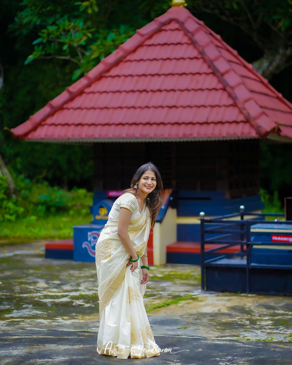 Nelkathir embroiderd cotton saree