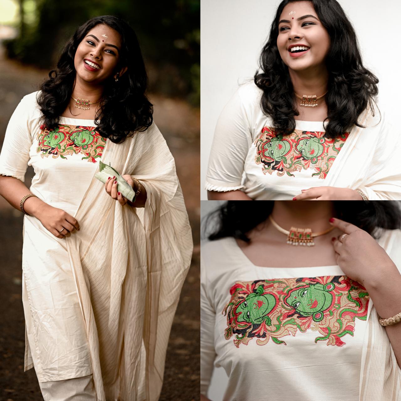 Radha Krishna embro churidar unstitched material