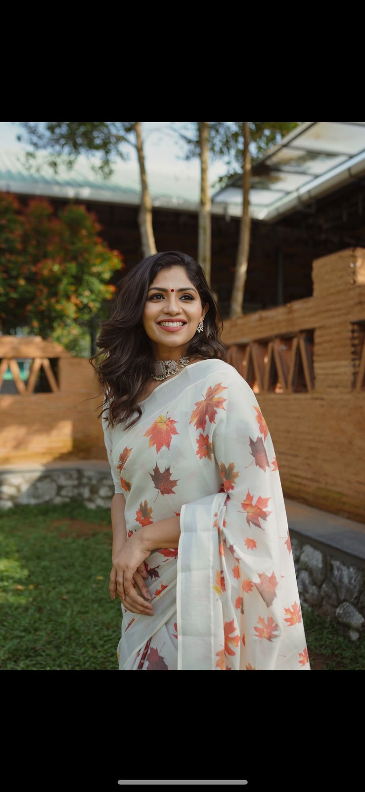 Maple digital print silver tissue