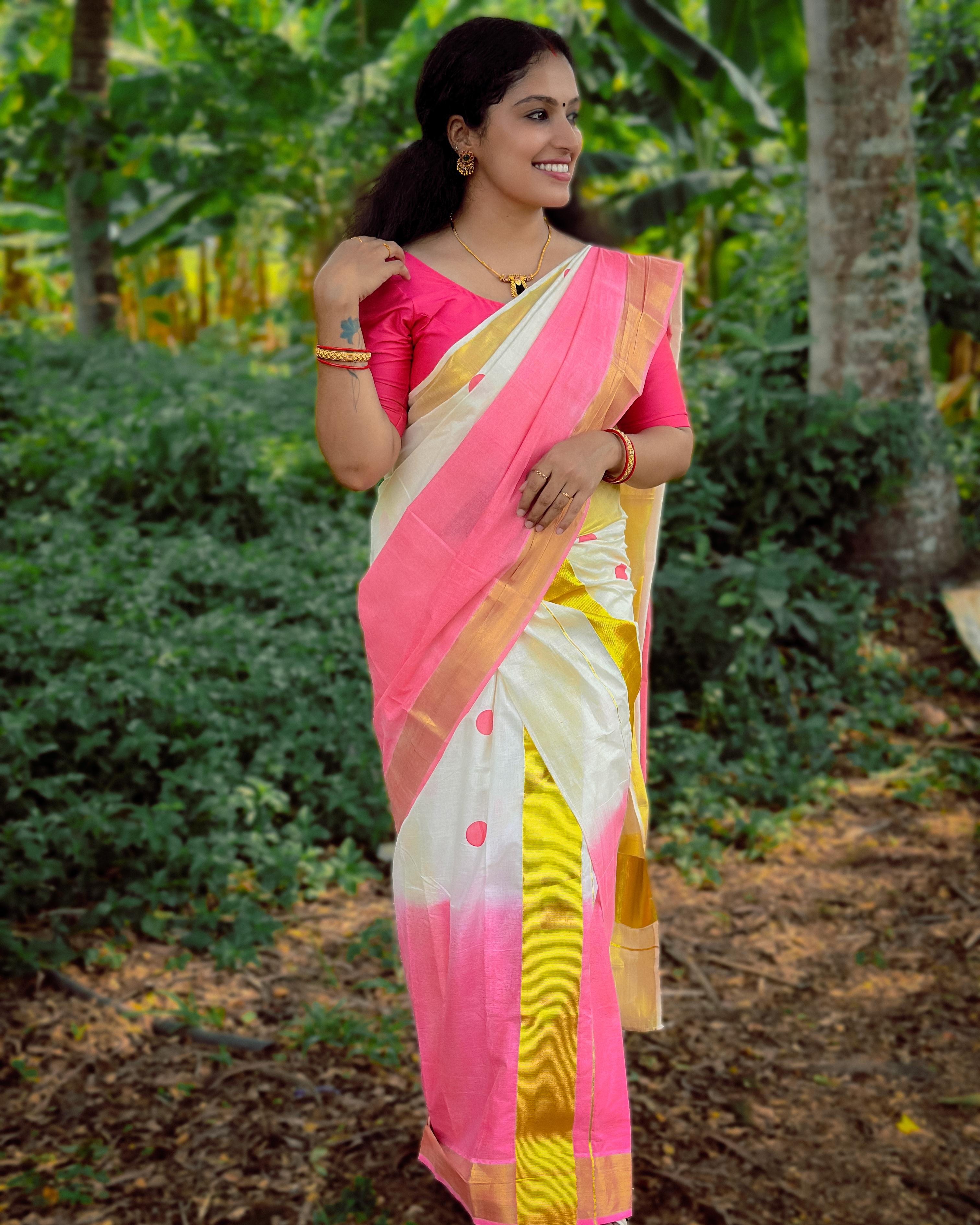 Tye and dye polka set mundu 2.80