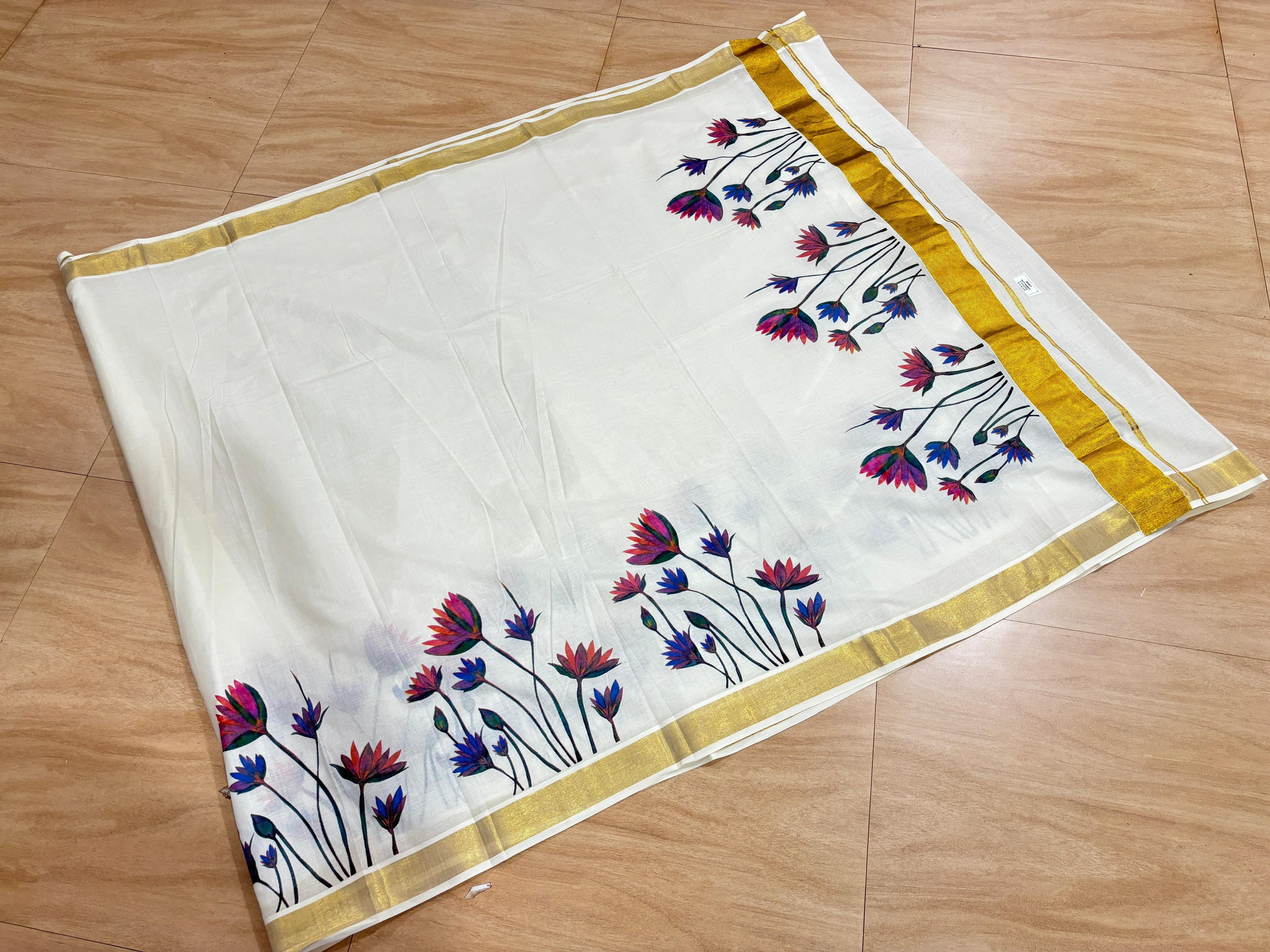 Lotus cotton saree