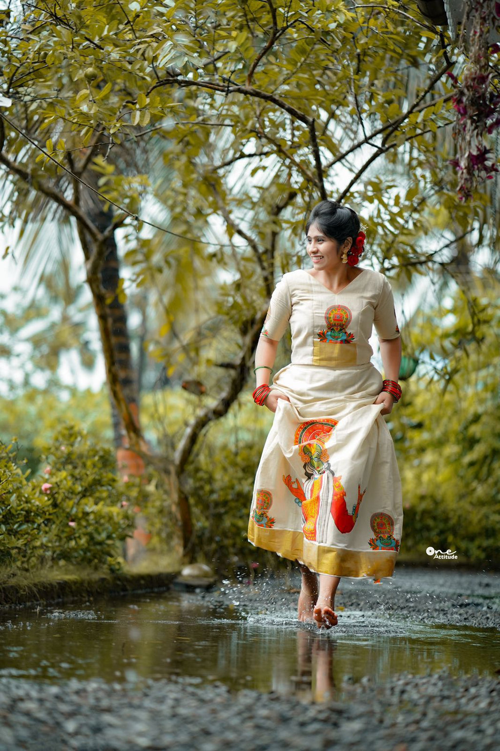 Big kathakali pattu pavada golden tissue unstiched material