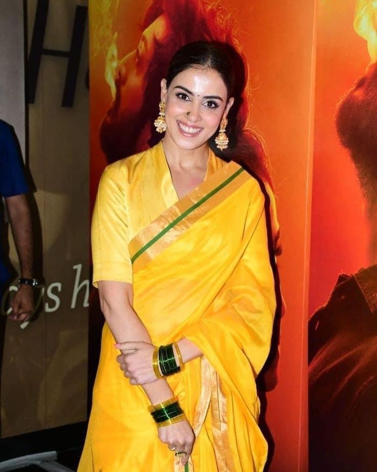 Genilia Yellow Mul cotton Saree