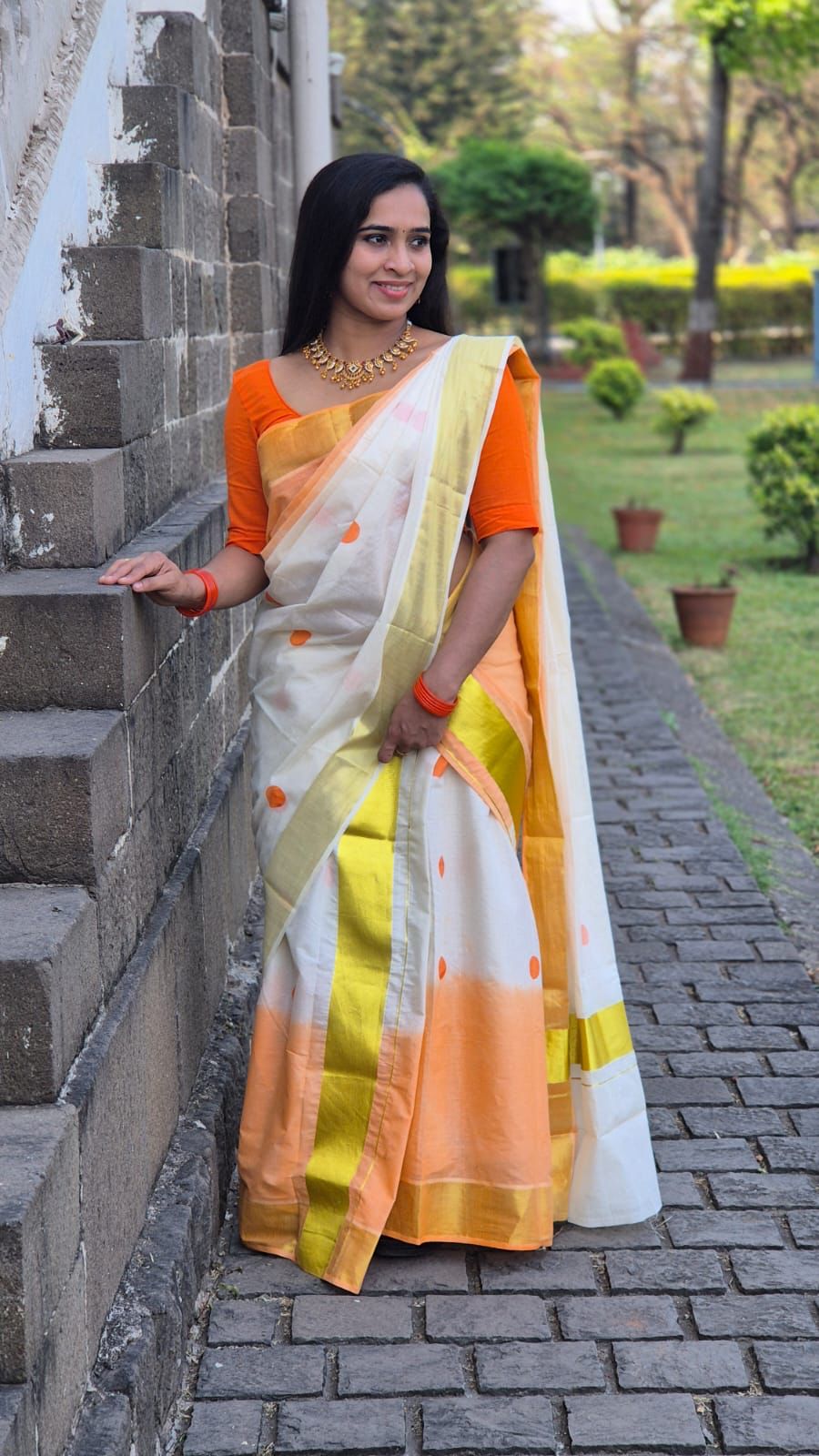 Tye and dye polka set mundu 2.80