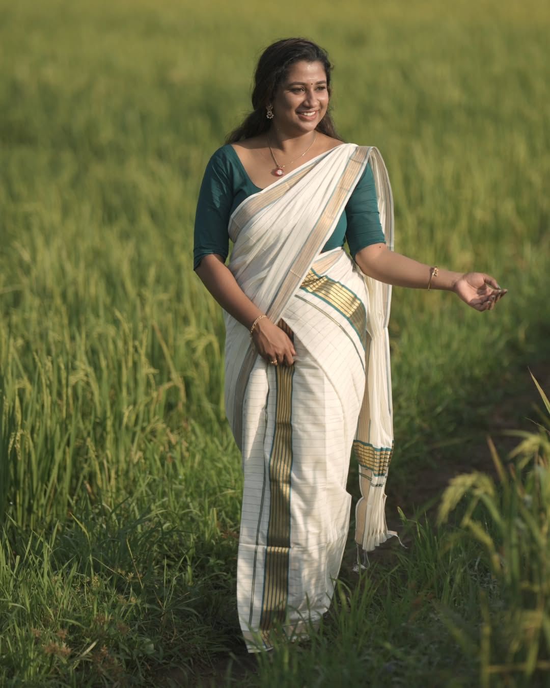 Colour fancy check set mundu 2.80