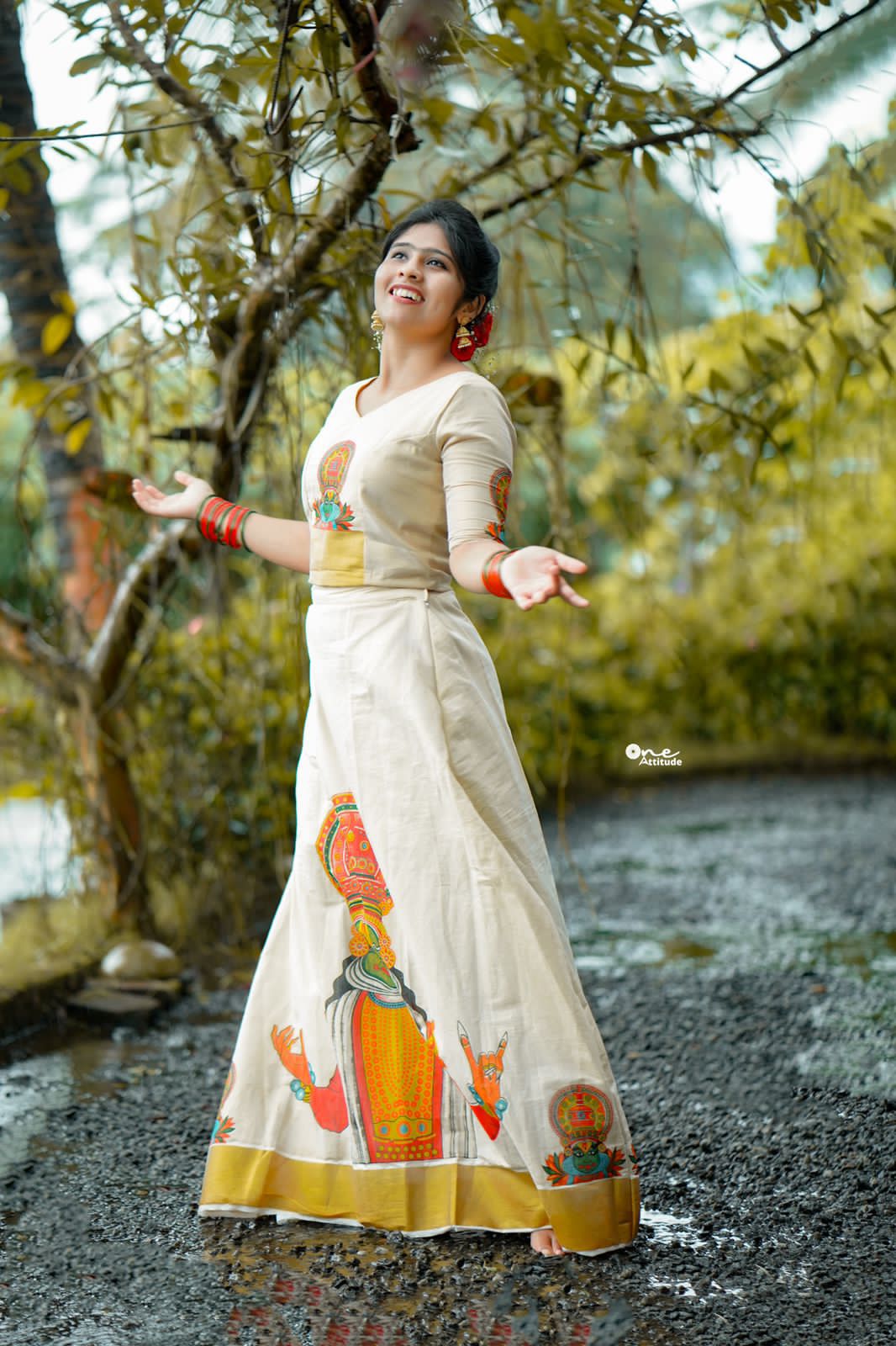 Big kathakali pattu pavada golden tissue unstiched material