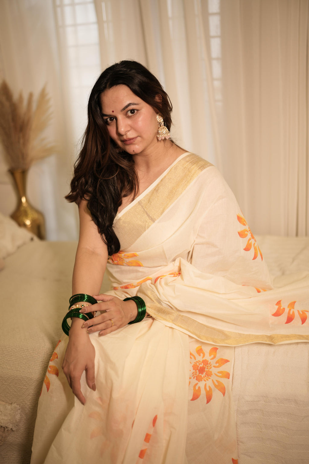 Cotton sunflower saree