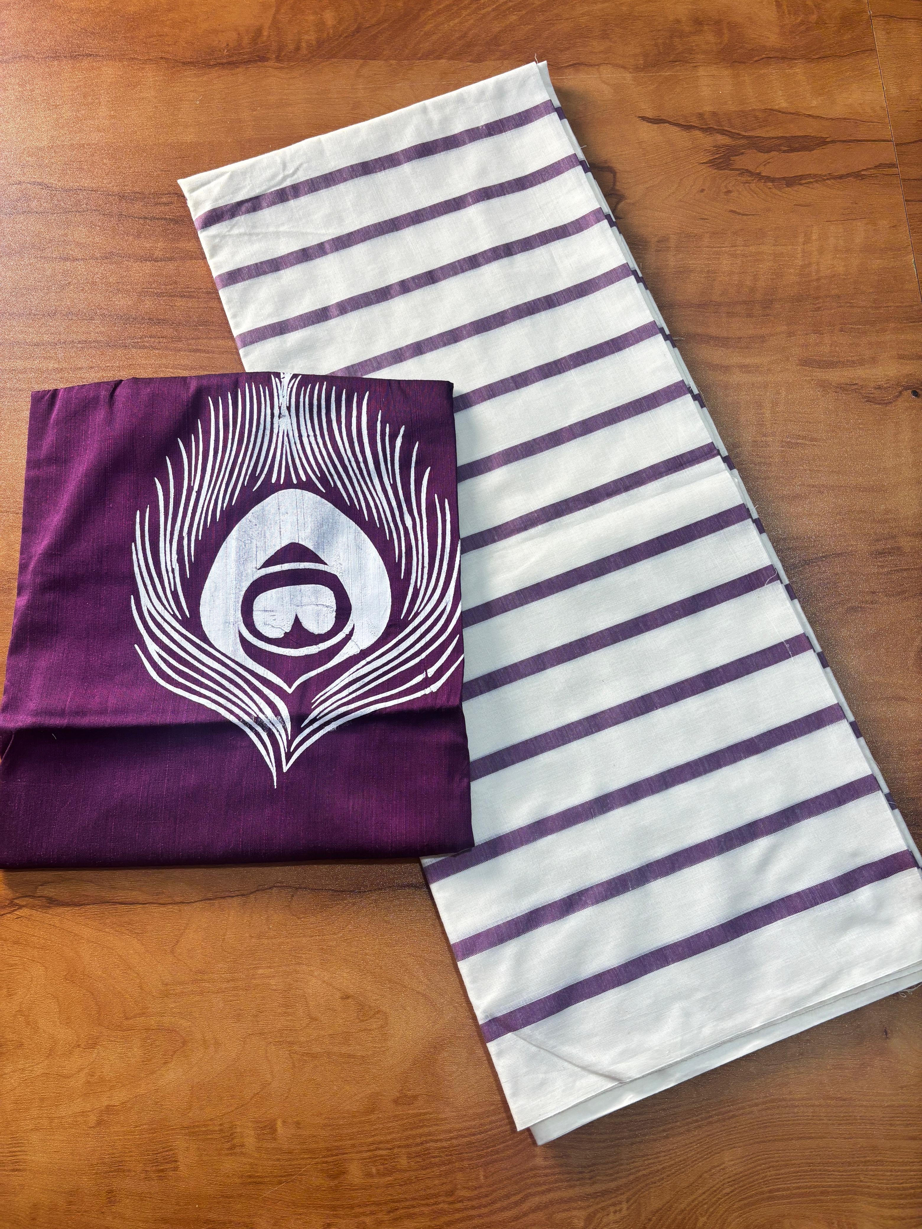 Myilpeeli lines Pattu Pavada Unsitiched