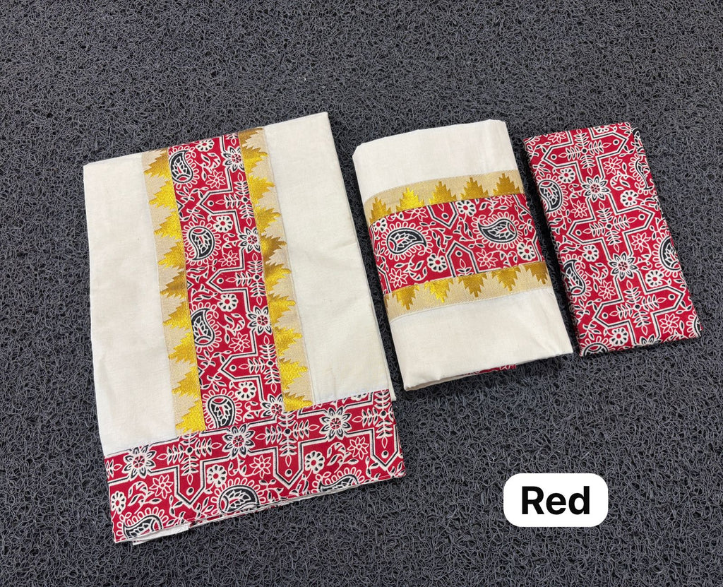 Ajrak set mundu with blouse 2.80